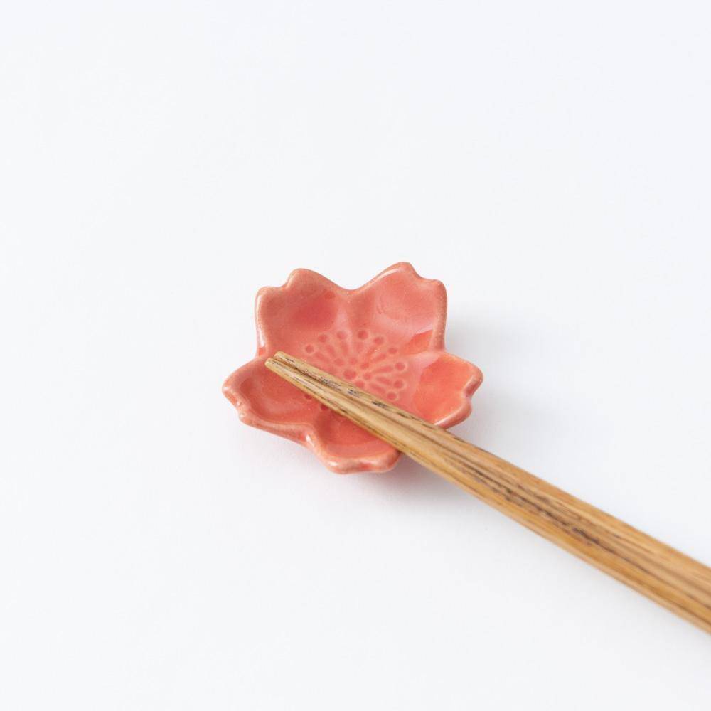 Ihoshiro Kiln Sakura Mino Ware Chopstick Rest - MUSUBI KILN - Quality Japanese Tableware and Gift