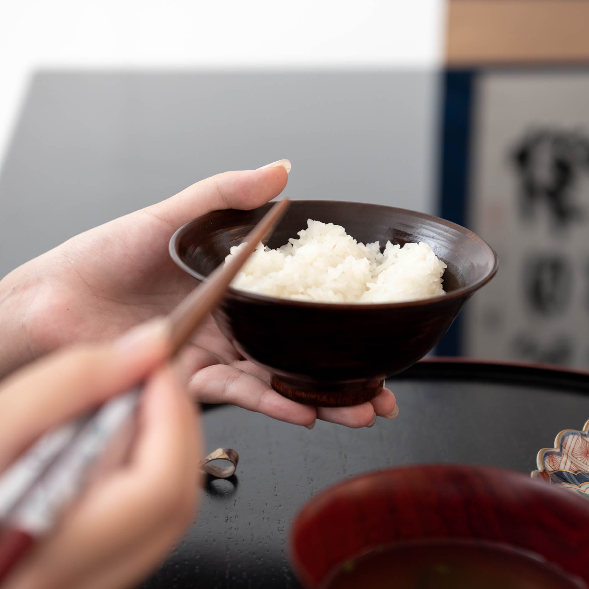 Japanese cherry birch Yamanaka Lacquerware Japanese Rice Bowl - MUSUBI KILN - Quality Japanese Tableware and Gift