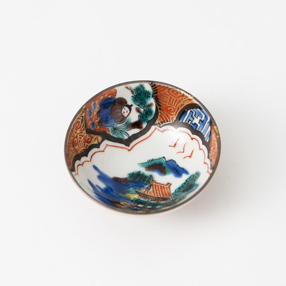 Jidai Kutani Sakazuki Sake Cup Set of 5 with Wooden Box - MUSUBI KILN - Quality Japanese Tableware and Gift