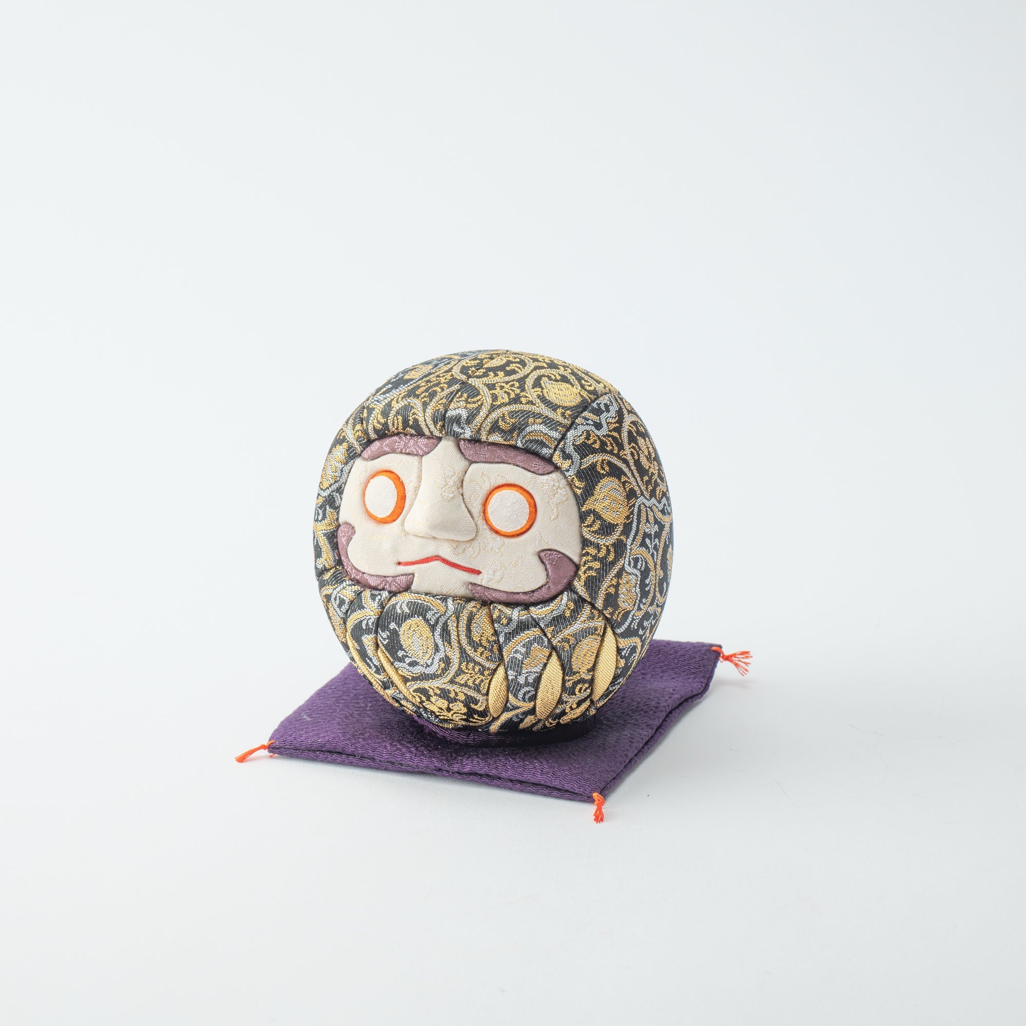 Kakinuma Ningyo Black Edo Kimekomi Doll Daruma - MUSUBI KILN - Quality Japanese Tableware and Gift