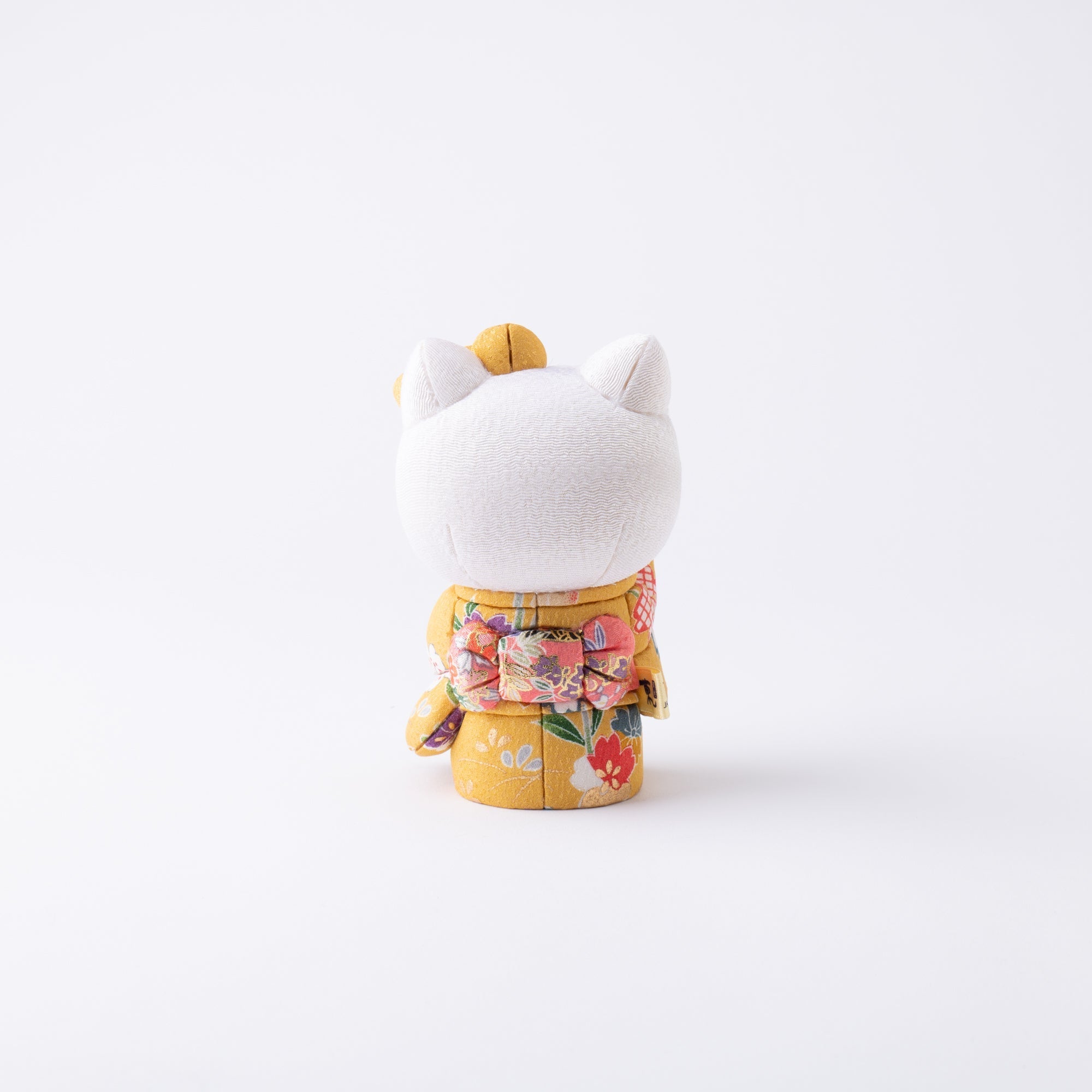 Kakinuma Ningyo Hello Kitty Edo Kimekomi Doll Lucky Cat - Yellow - MUSUBI KILN - Quality Japanese Tableware and Gift