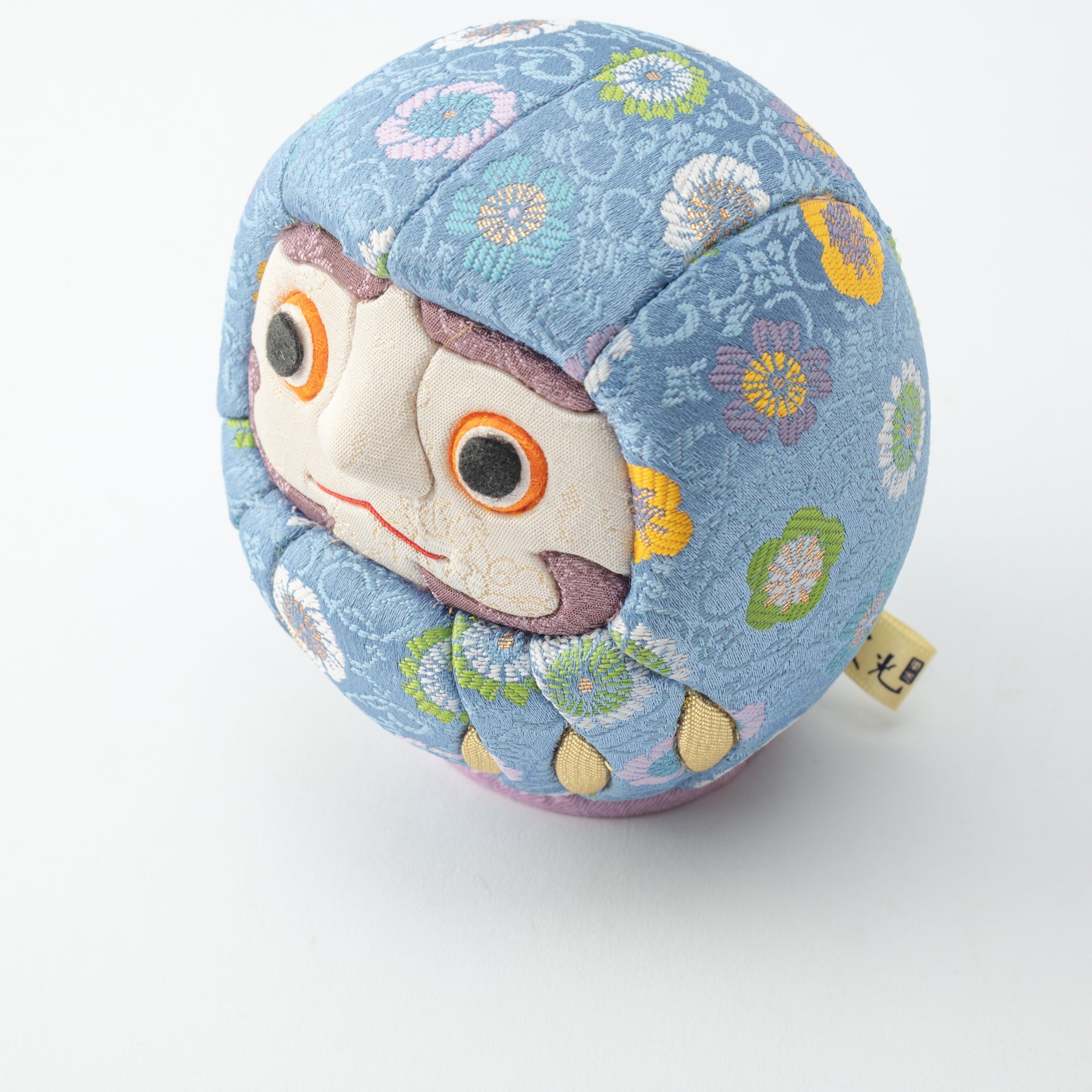 Kakinuma Ningyo Light Blue Edo Kimekomi Doll Daruma - MUSUBI KILN - Quality Japanese Tableware and Gift