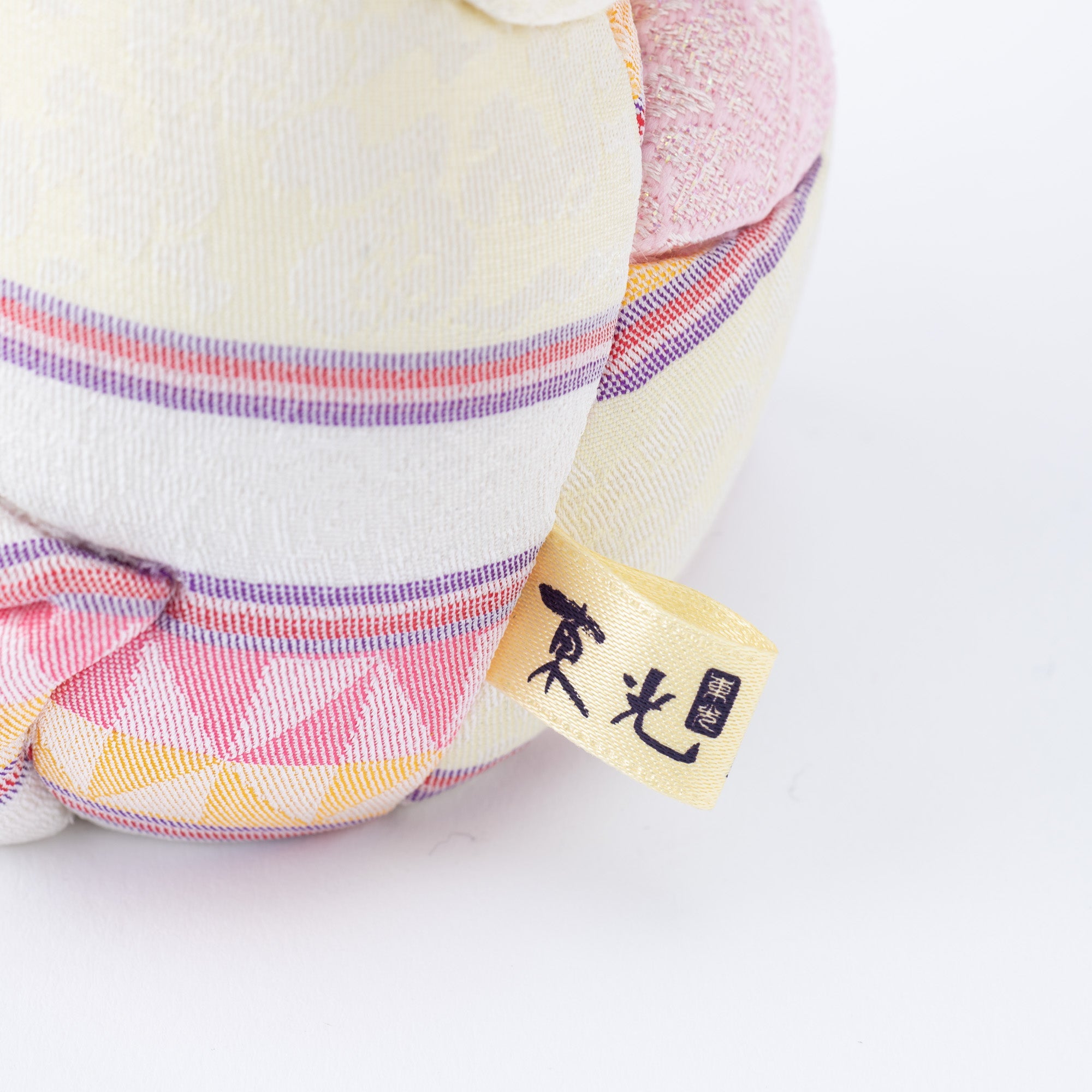 Kakinuma Ningyo Striped Wish Upon a Star Edo Kimekomi Doll Lucky Cat - Pink - MUSUBI KILN - Quality Japanese Tableware and Gift