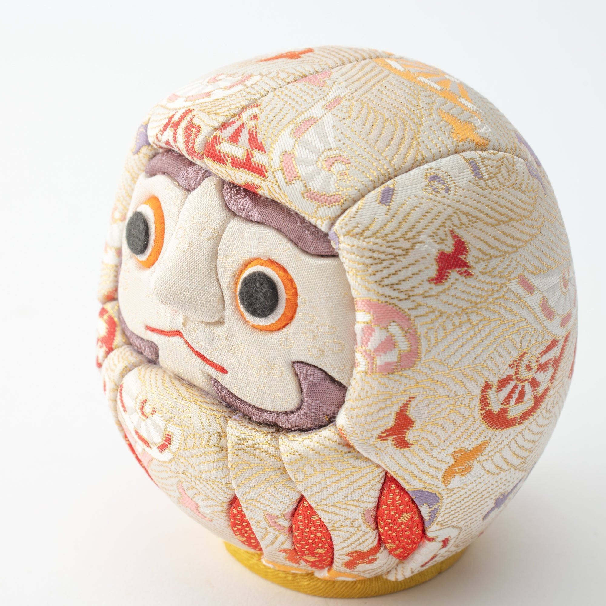 Kakinuma Ningyo White Edo Kimekomi Doll Daruma - MUSUBI KILN - Quality Japanese Tableware and Gift