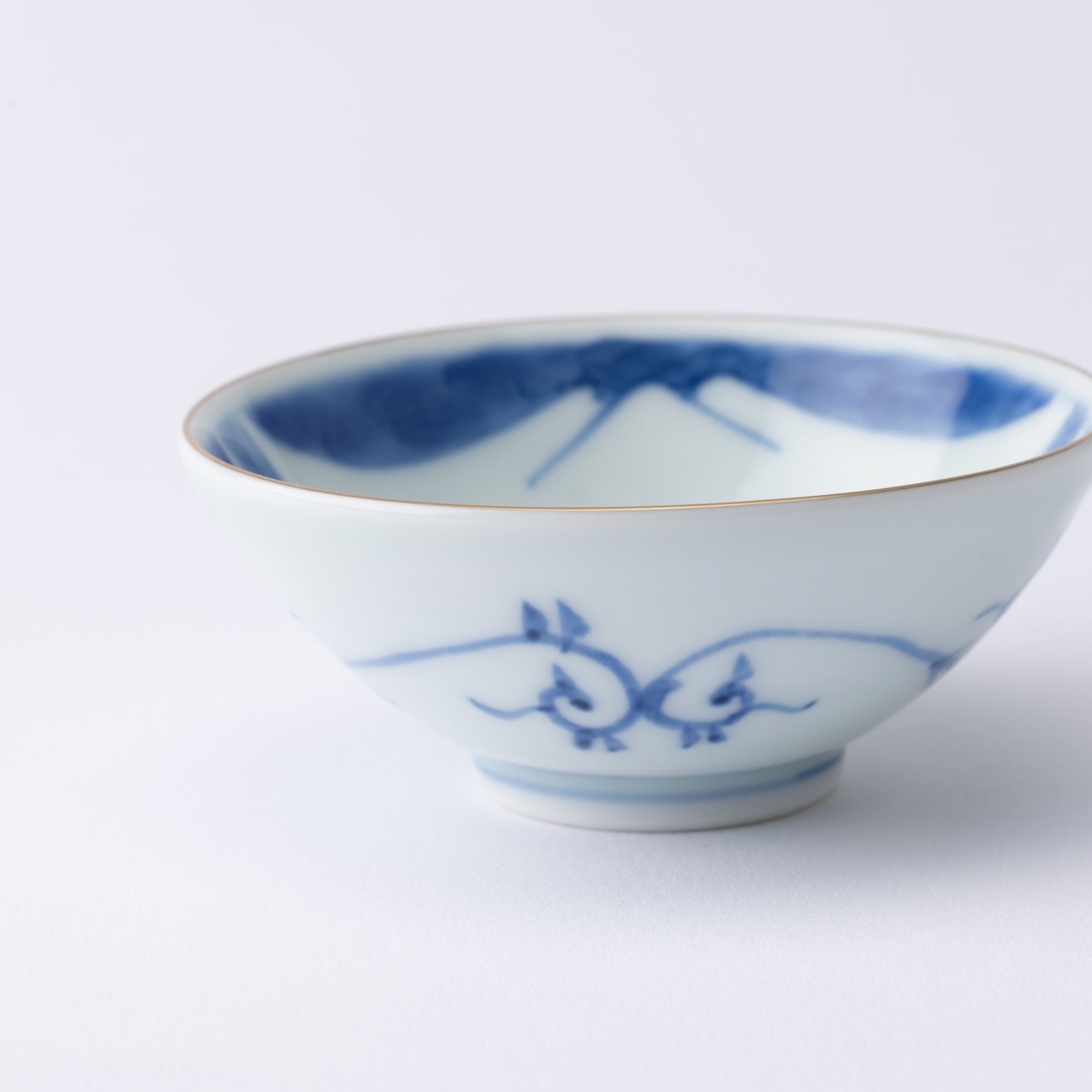 Keizan Kiln Fuji Sansui Arita Sakazuki Sake Cup - MUSUBI KILN - Quality Japanese Tableware and Gift