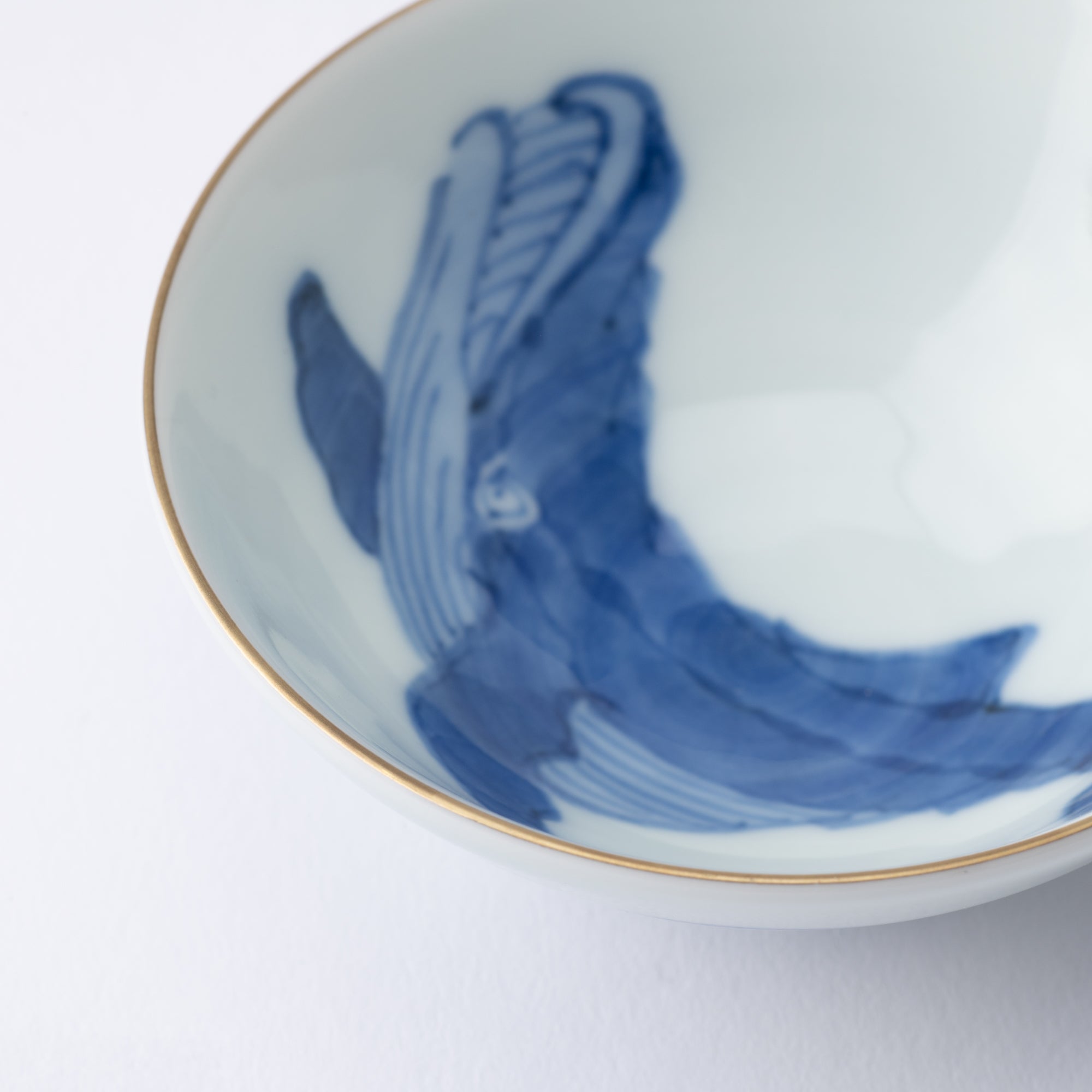 Keizan Kiln Whale Arita Sakazuki Sake Cup - MUSUBI KILN - Quality Japanese Tableware and Gift