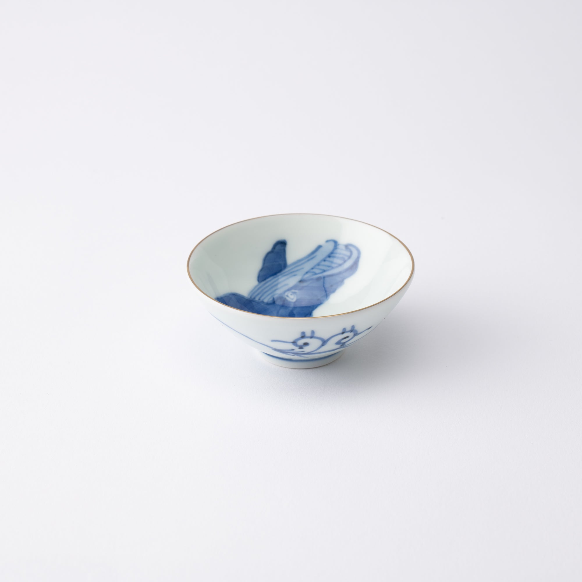 Keizan Kiln Whale Arita Sakazuki Sake Cup - MUSUBI KILN - Quality Japanese Tableware and Gift