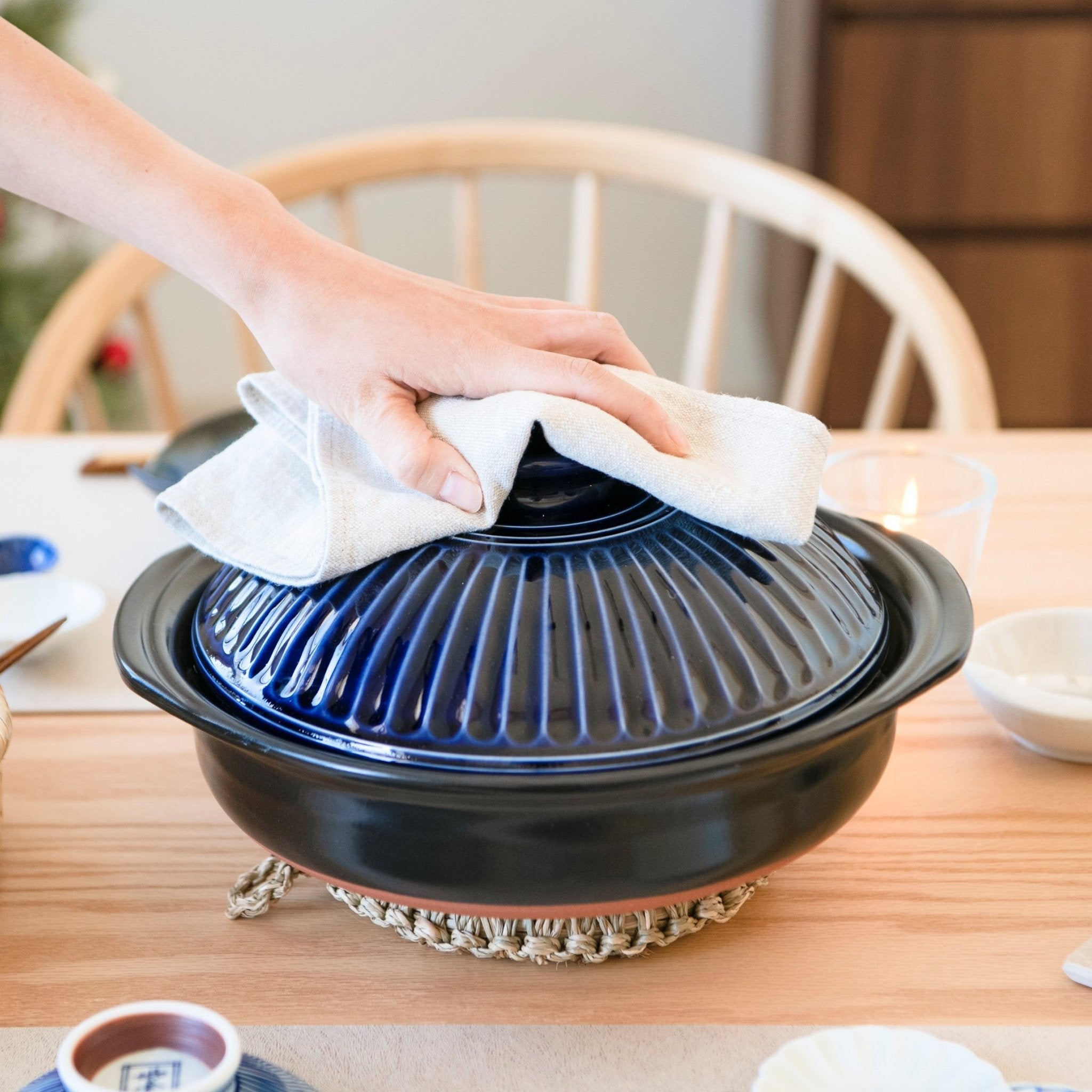 Kikka Banko Donabe Japanese Clay Pot Induction Compatible for 3 to 4 persons - MUSUBI KILN - Quality Japanese Tableware and Gift