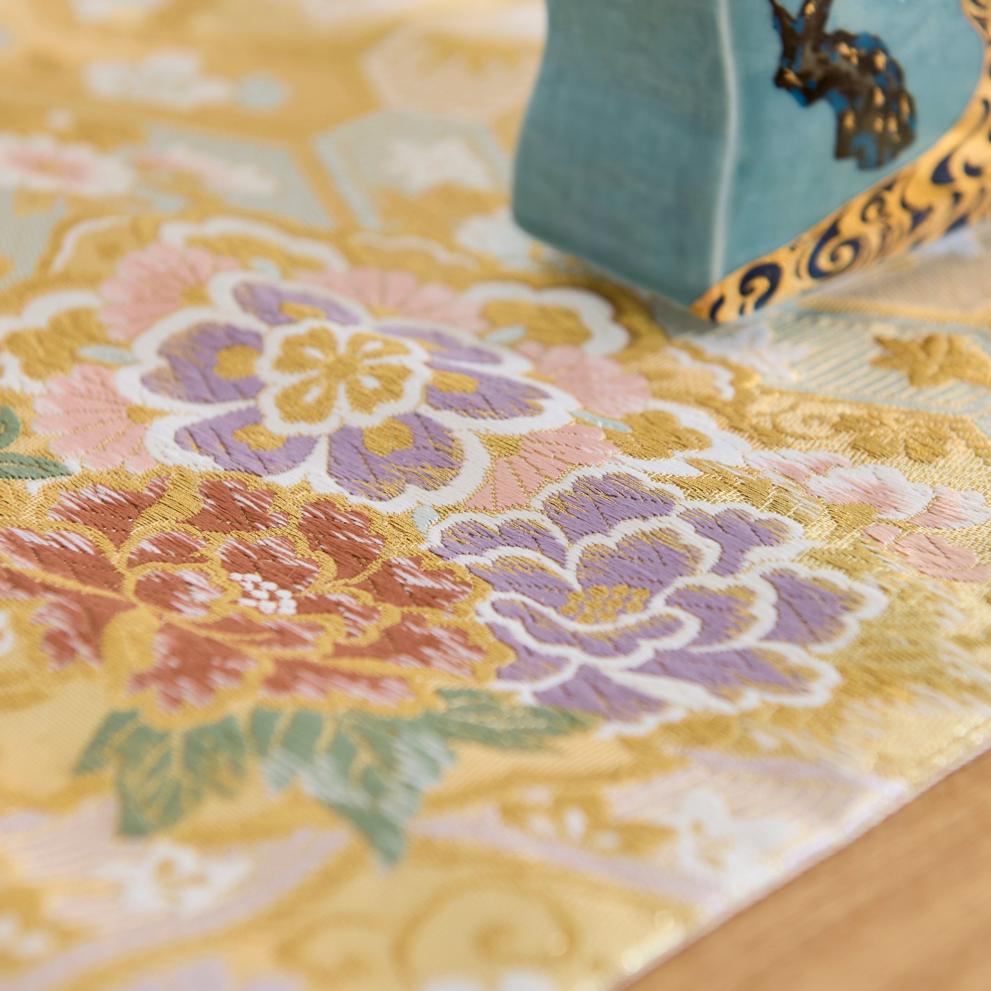 Kikyoya Kikko Nishijin Ori Long Table Runner - MUSUBI KILN - Quality Japanese Tableware and Gift