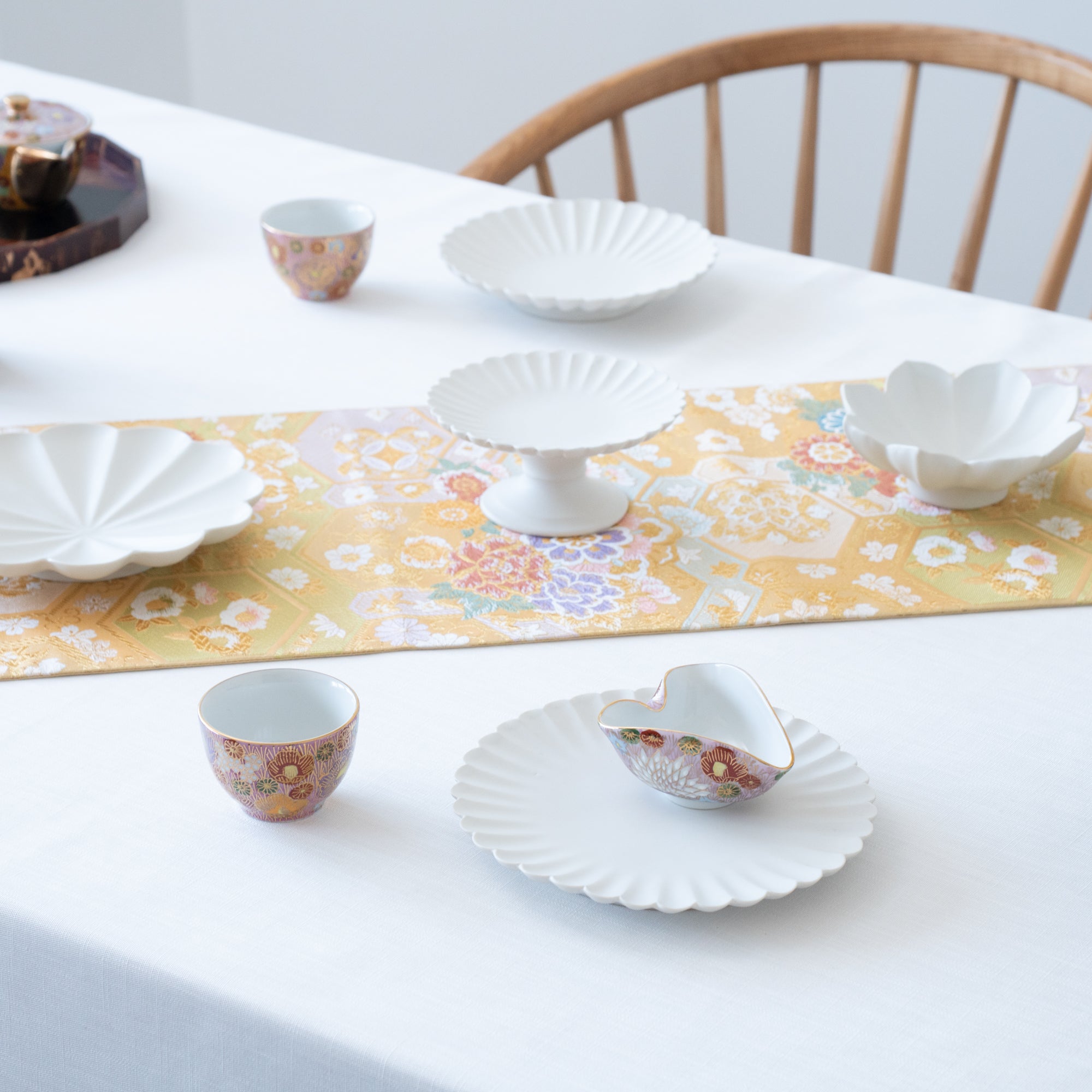 Kikyoya Kikko Nishijin Ori Long Table Runner - MUSUBI KILN - Quality Japanese Tableware and Gift