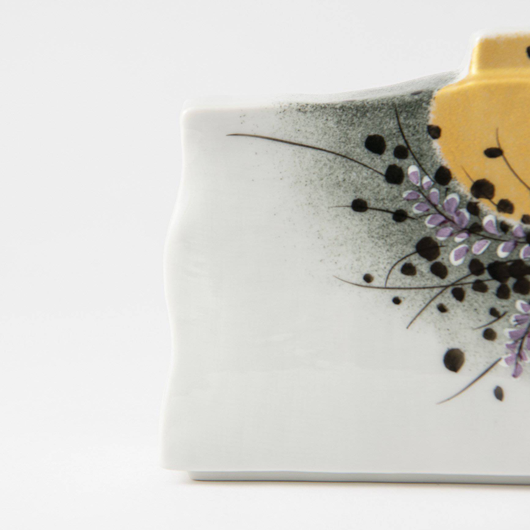 Kinsai Japanese Bush Clover Kutani Japanese Flower Vase - MUSUBI KILN - Quality Japanese Tableware and Gift