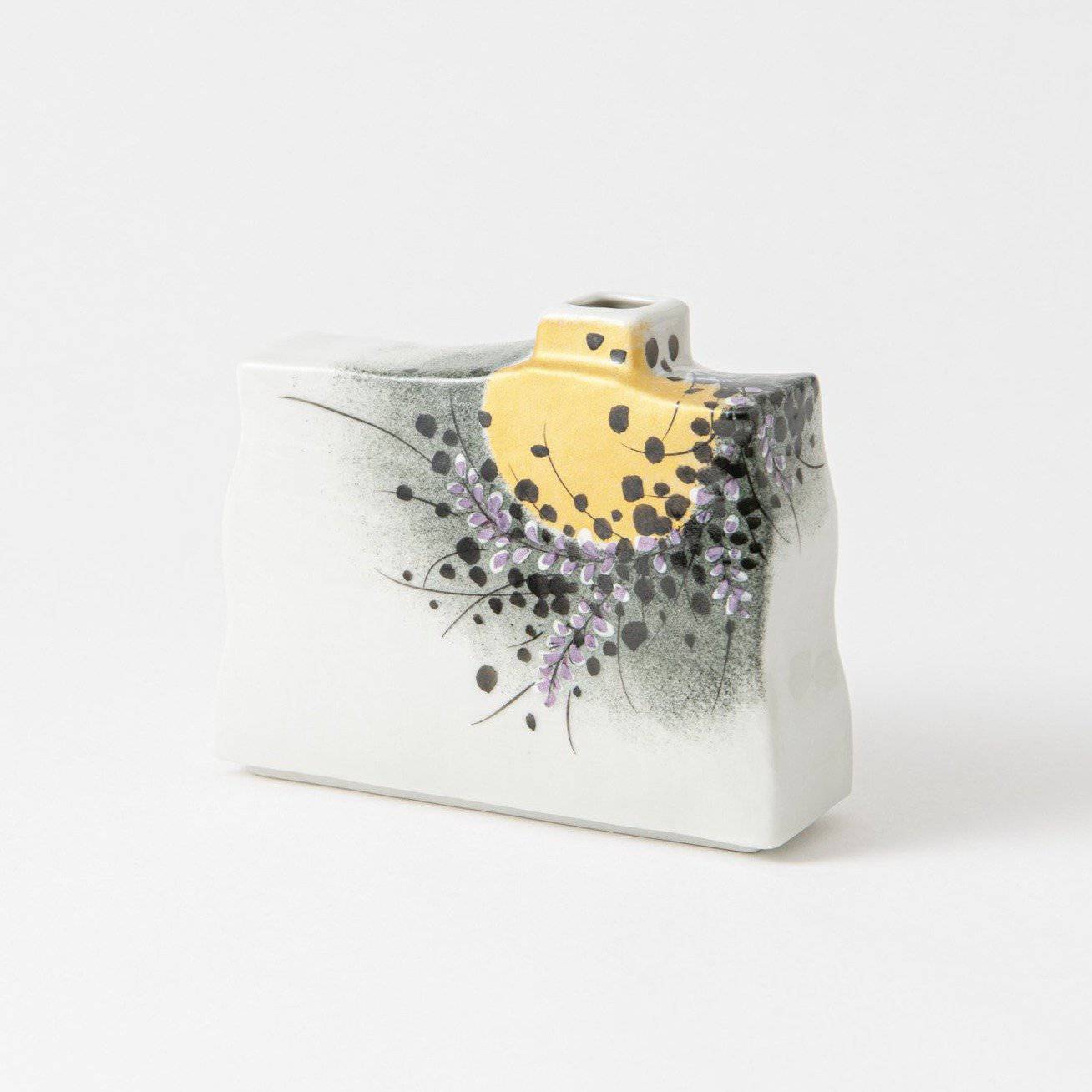 Kinsai Japanese Bush Clover Kutani Japanese Flower Vase - MUSUBI KILN - Quality Japanese Tableware and Gift