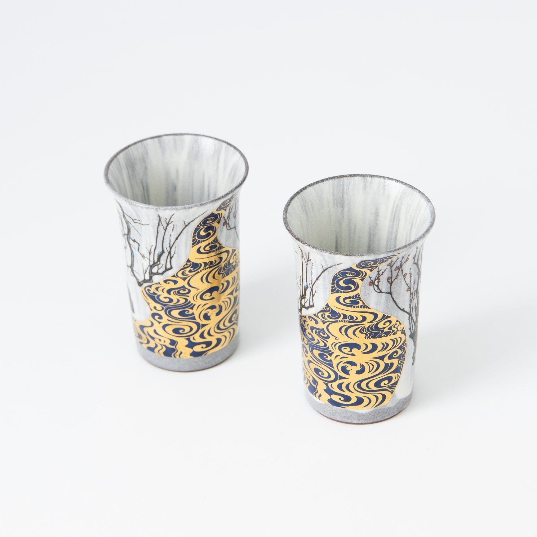 Kinsai Korinbai Kutani Tumbler Pair - MUSUBI KILN - Quality Japanese Tableware and Gift