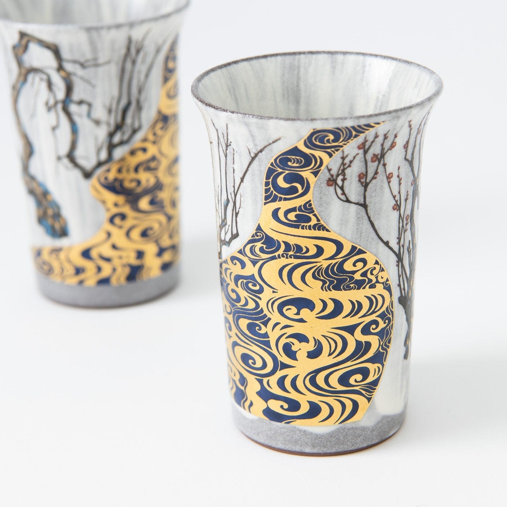 Kinsai Korinbai Kutani Tumbler Pair - MUSUBI KILN - Quality Japanese Tableware and Gift