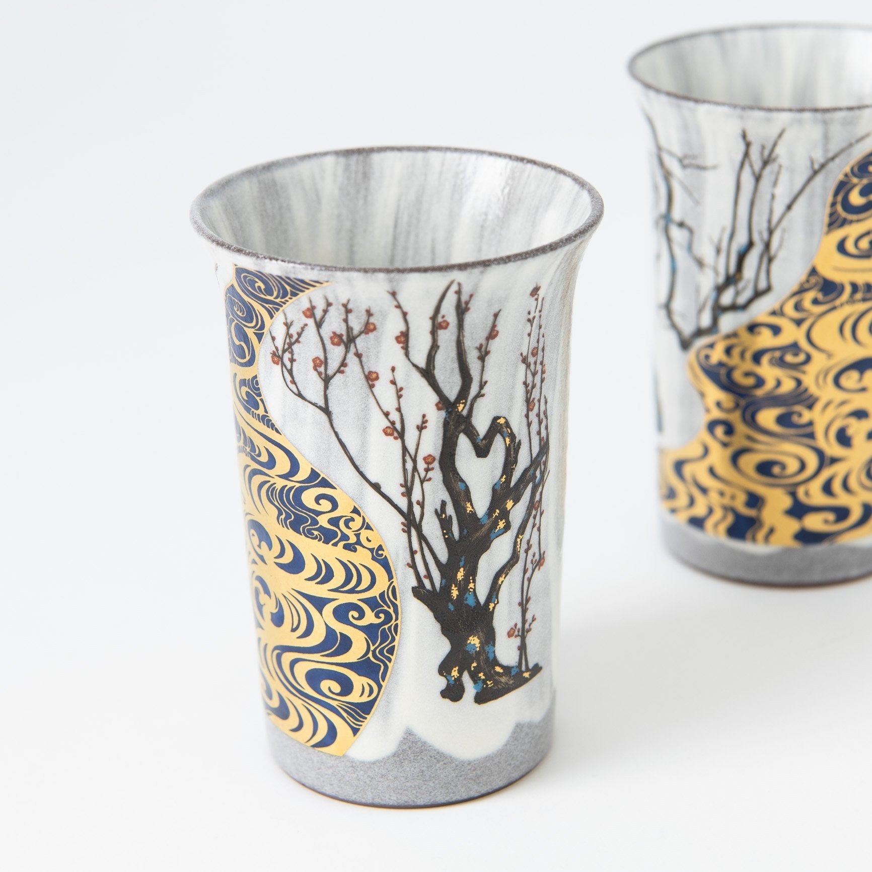 Kinsai Korinbai Kutani Tumbler Pair - MUSUBI KILN - Quality Japanese Tableware and Gift