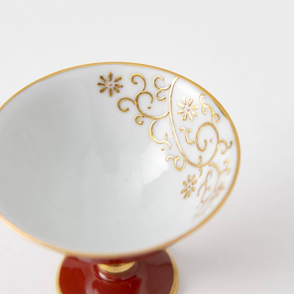 Kinzan Kiln KINZAN Gilded Arabesque Sakazuki Sake Cup - MUSUBI KILN - Quality Japanese Tableware and Gift