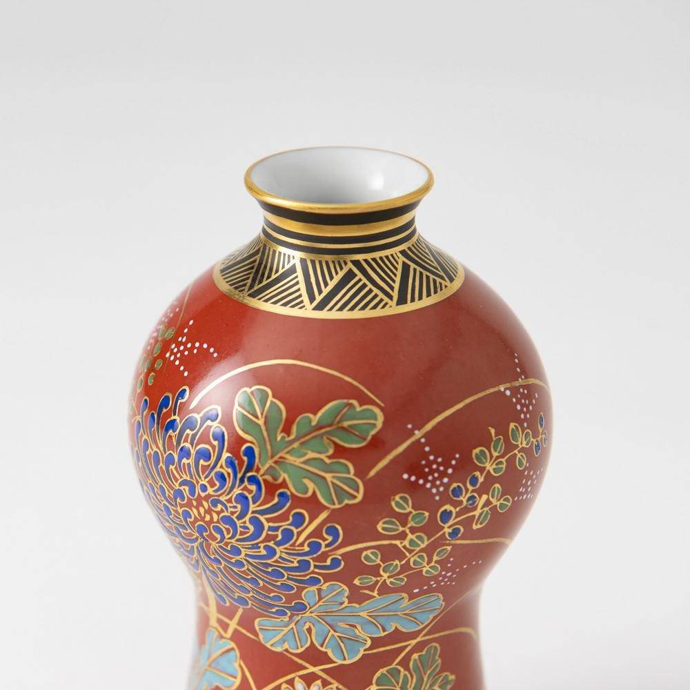 Kinzan Kiln Shugu Kinsai Chrysanthemum Gourd Sake Carafe - MUSUBI KILN - Quality Japanese Tableware and Gift