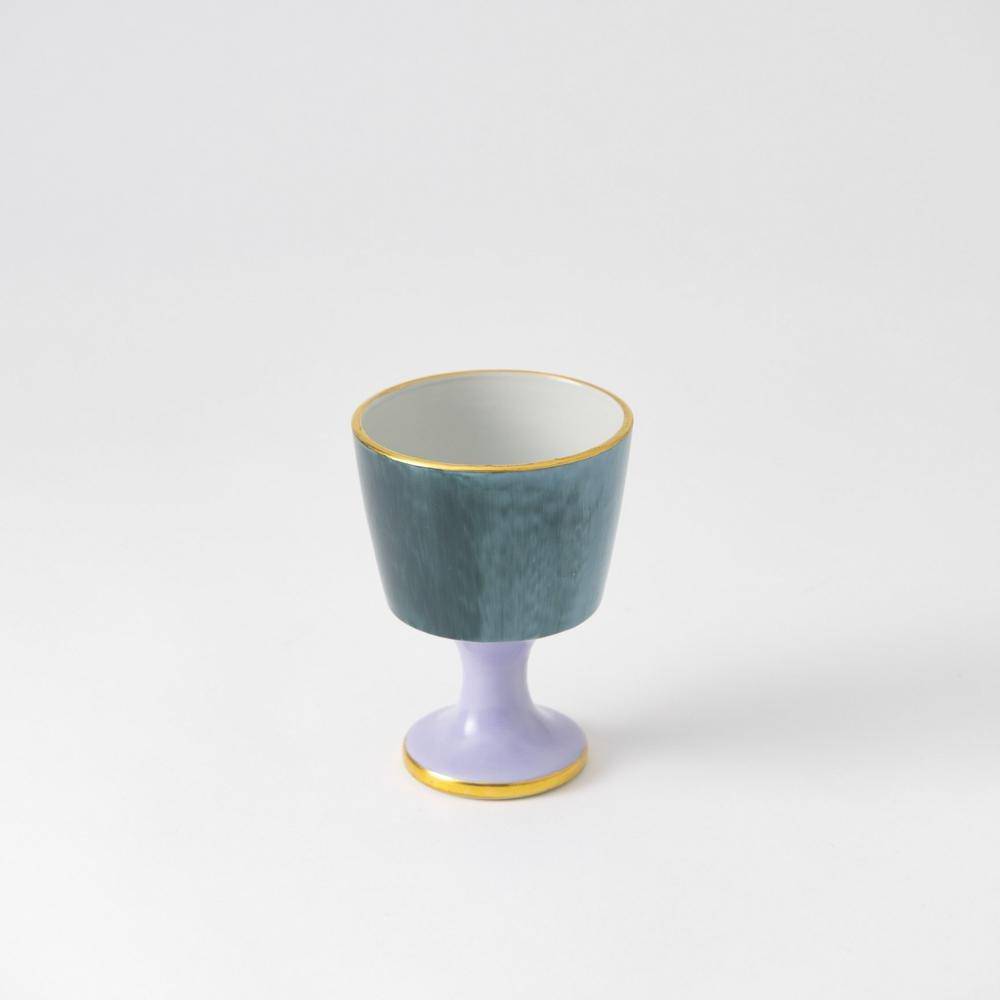 Kinzan Kiln Ukiyo Guinomi High Stand Sake Cup - MUSUBI KILN - Quality Japanese Tableware and Gift