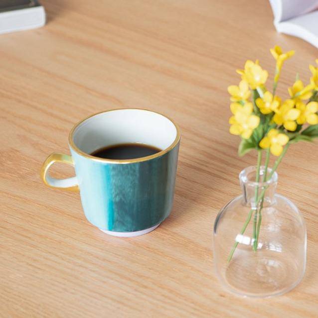 Kinzan Kiln Ukiyo Kutani Small Mug - MUSUBI KILN - Quality Japanese Tableware and Gift
