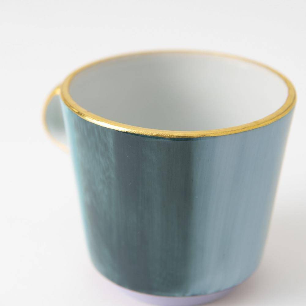 Kinzan Kiln Ukiyo Kutani Small Mug - MUSUBI KILN - Quality Japanese Tableware and Gift