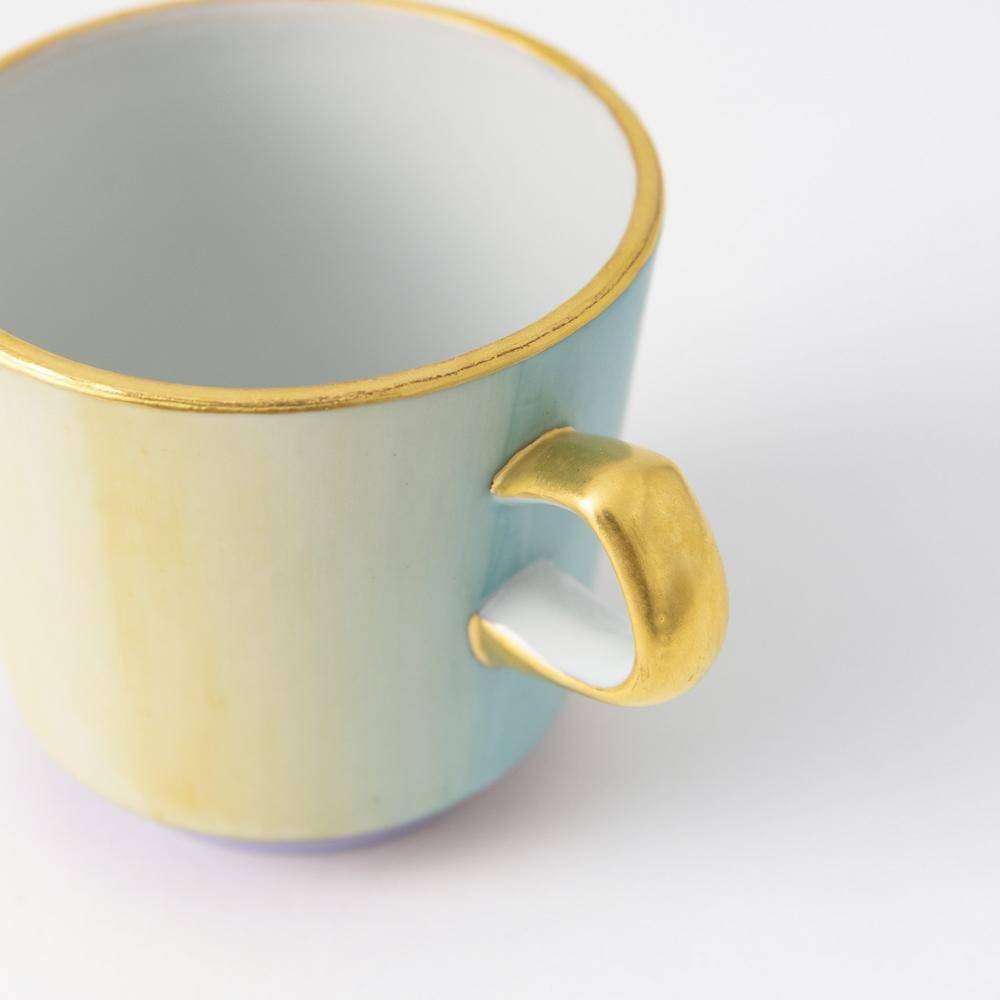 Kinzan Kiln Ukiyo Kutani Small Mug - MUSUBI KILN - Quality Japanese Tableware and Gift