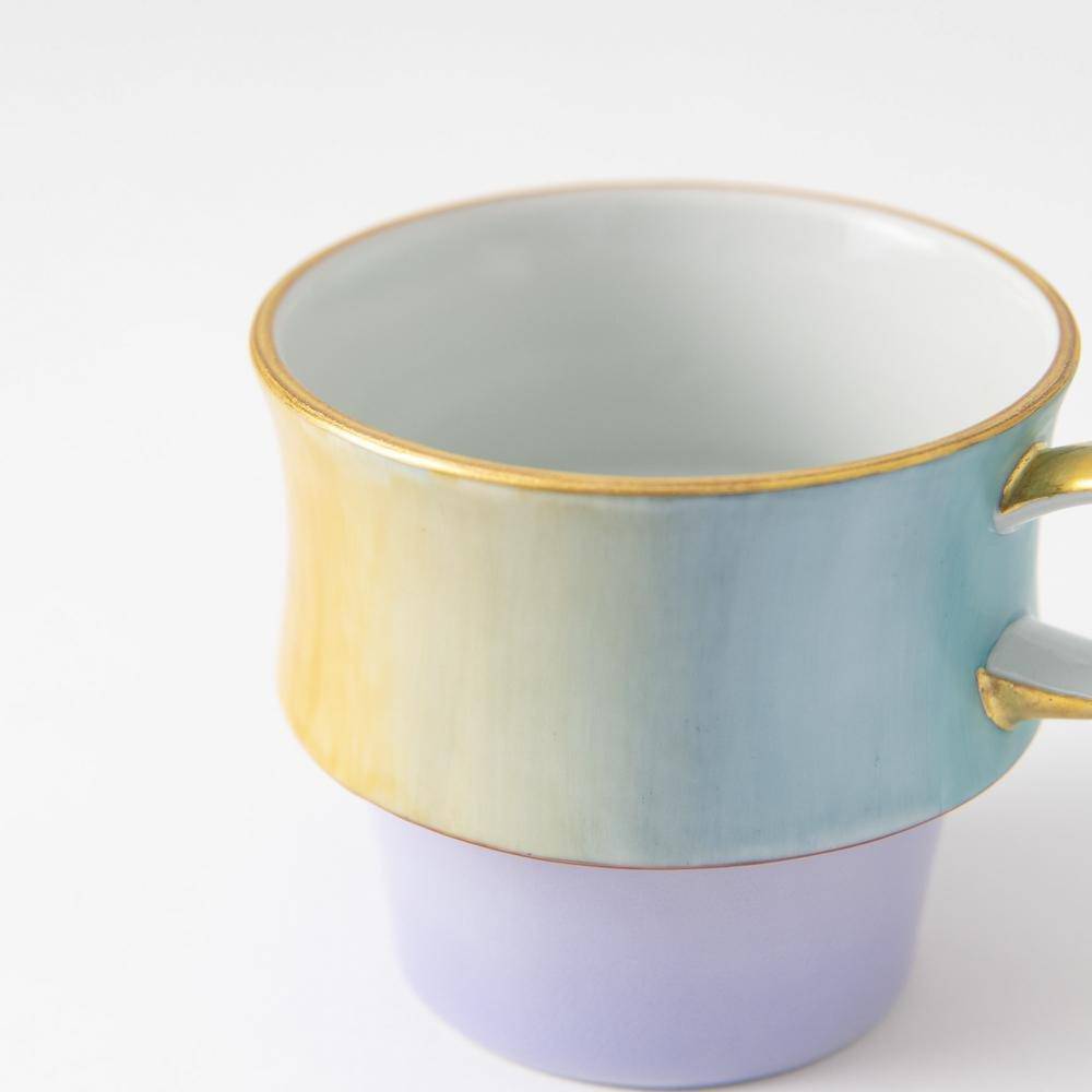 Kinzan Kiln Ukiyo Kutani Tall Mug - MUSUBI KILN - Quality Japanese Tableware and Gift