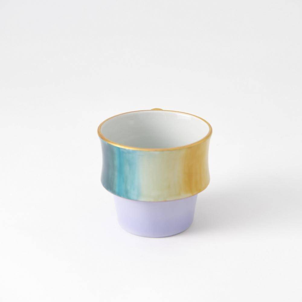 Kinzan Kiln Ukiyo Kutani Tall Mug - MUSUBI KILN - Quality Japanese Tableware and Gift