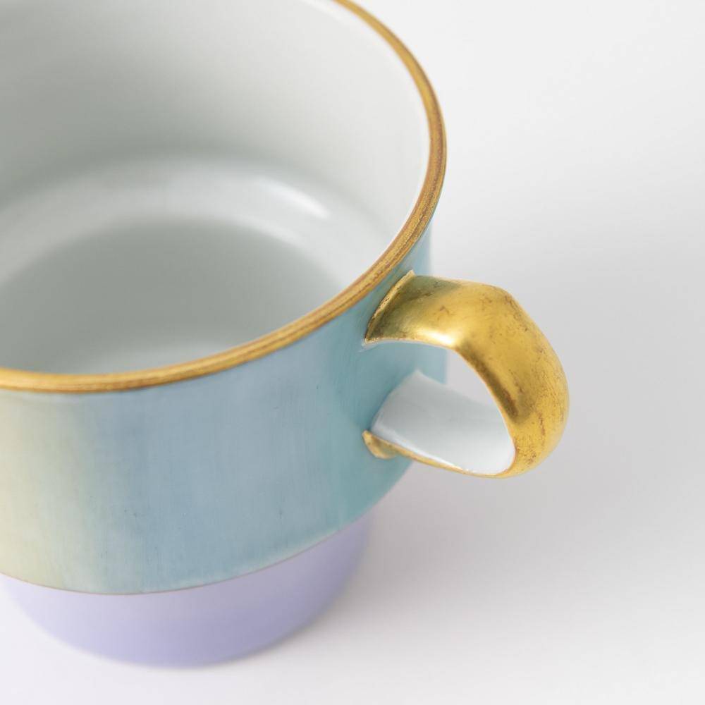 Kinzan Kiln Ukiyo Kutani Tall Mug - MUSUBI KILN - Quality Japanese Tableware and Gift