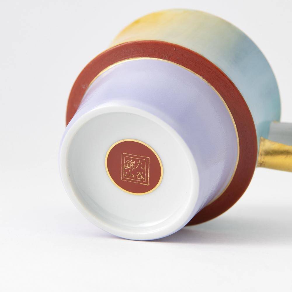 Kinzan Kiln Ukiyo Kutani Tall Mug - MUSUBI KILN - Quality Japanese Tableware and Gift