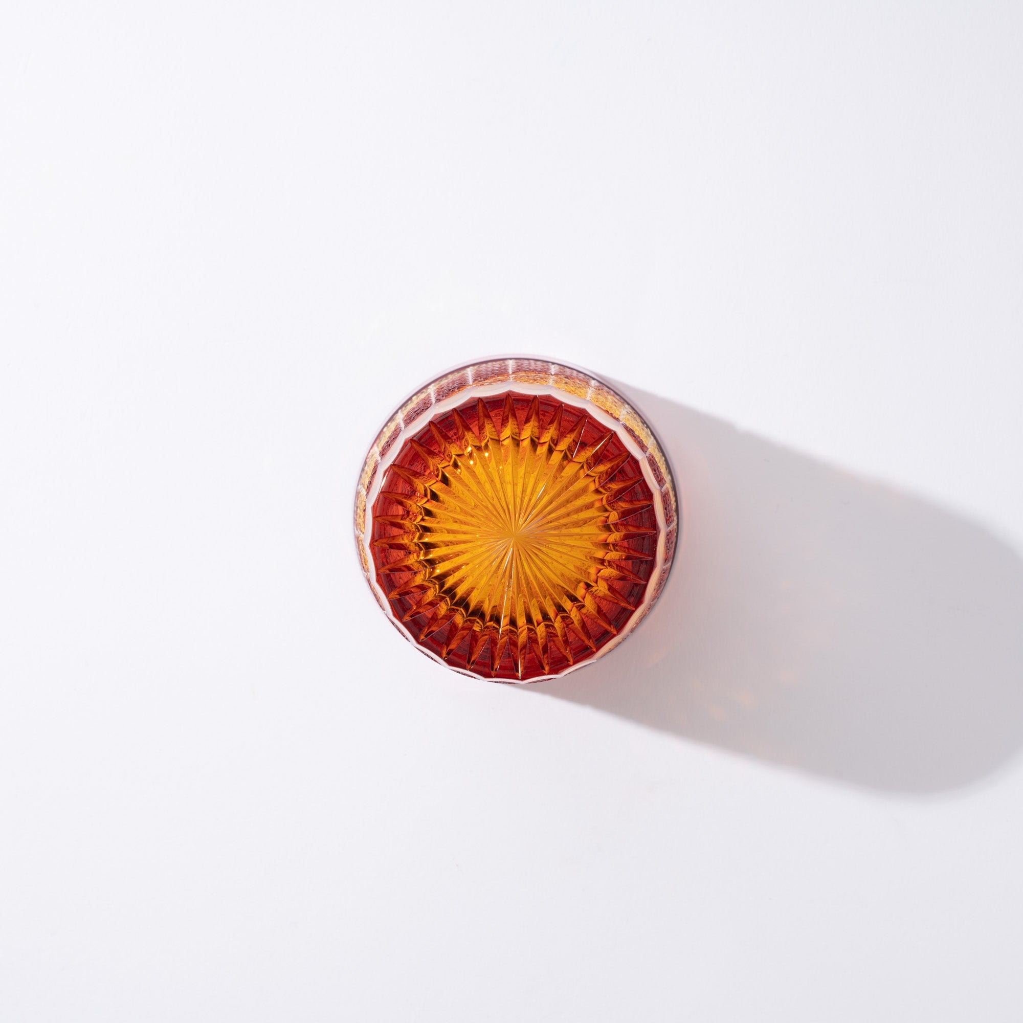 Kiyohide Glass Gold Red Amber Edo Kiriko Rocks Glass - MUSUBI KILN - Quality Japanese Tableware and Gift
