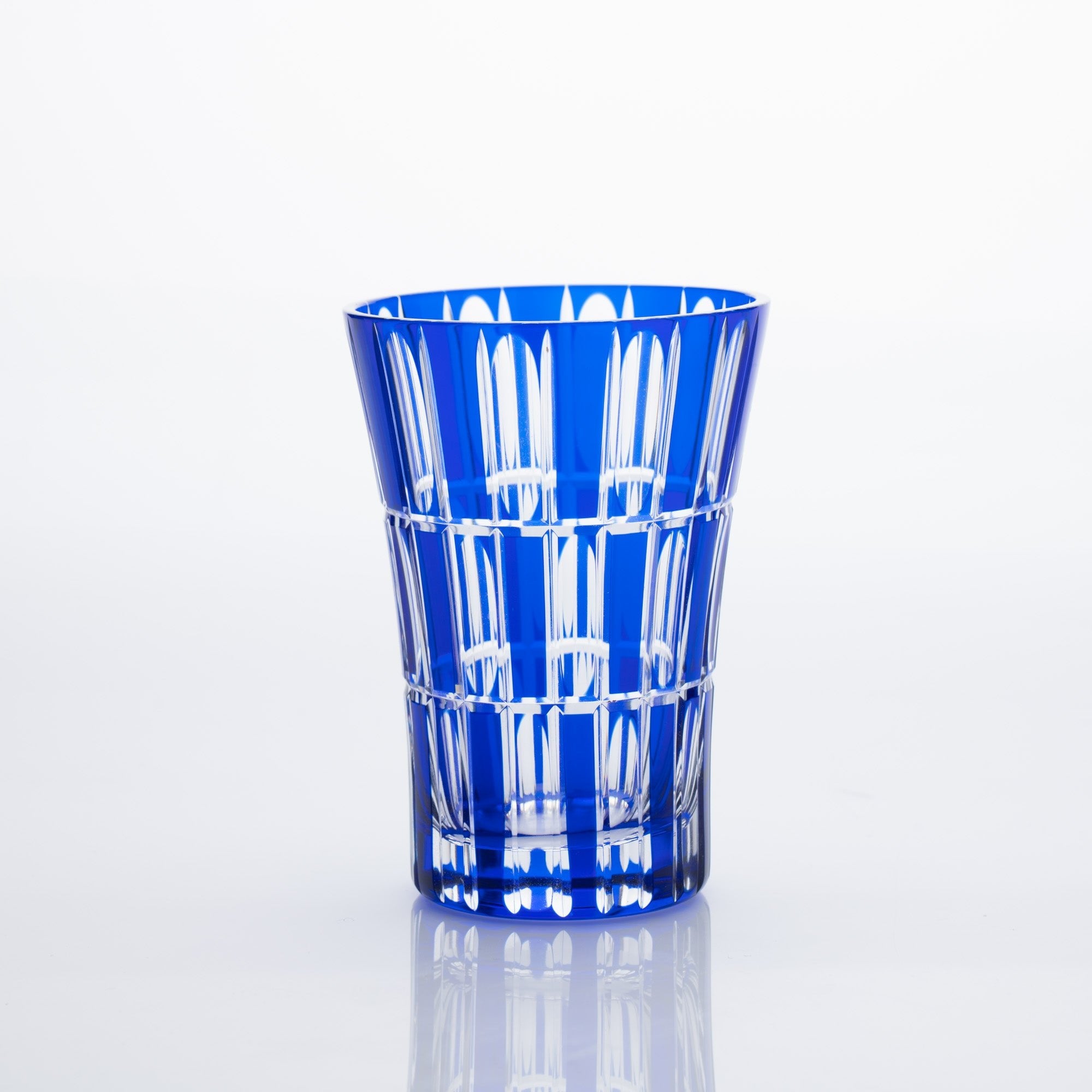 Kiyohide Glass Red and Lapis Lazuli Edo Kiriko Tumbler Set - MUSUBI KILN - Quality Japanese Tableware and Gift