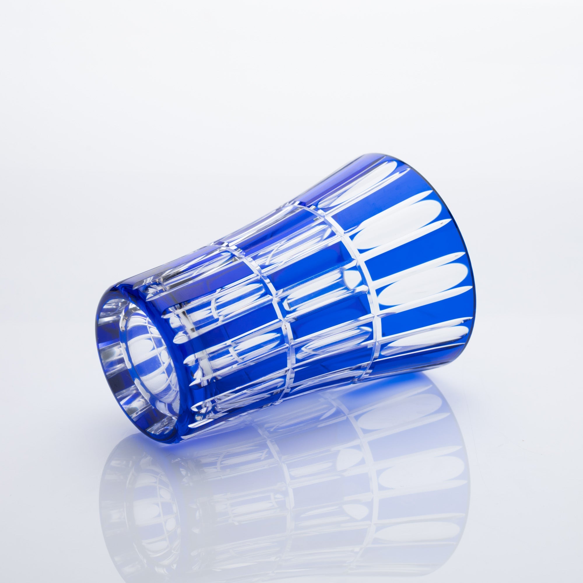 Kiyohide Glass Red and Lapis Lazuli Edo Kiriko Tumbler Set - MUSUBI KILN - Quality Japanese Tableware and Gift