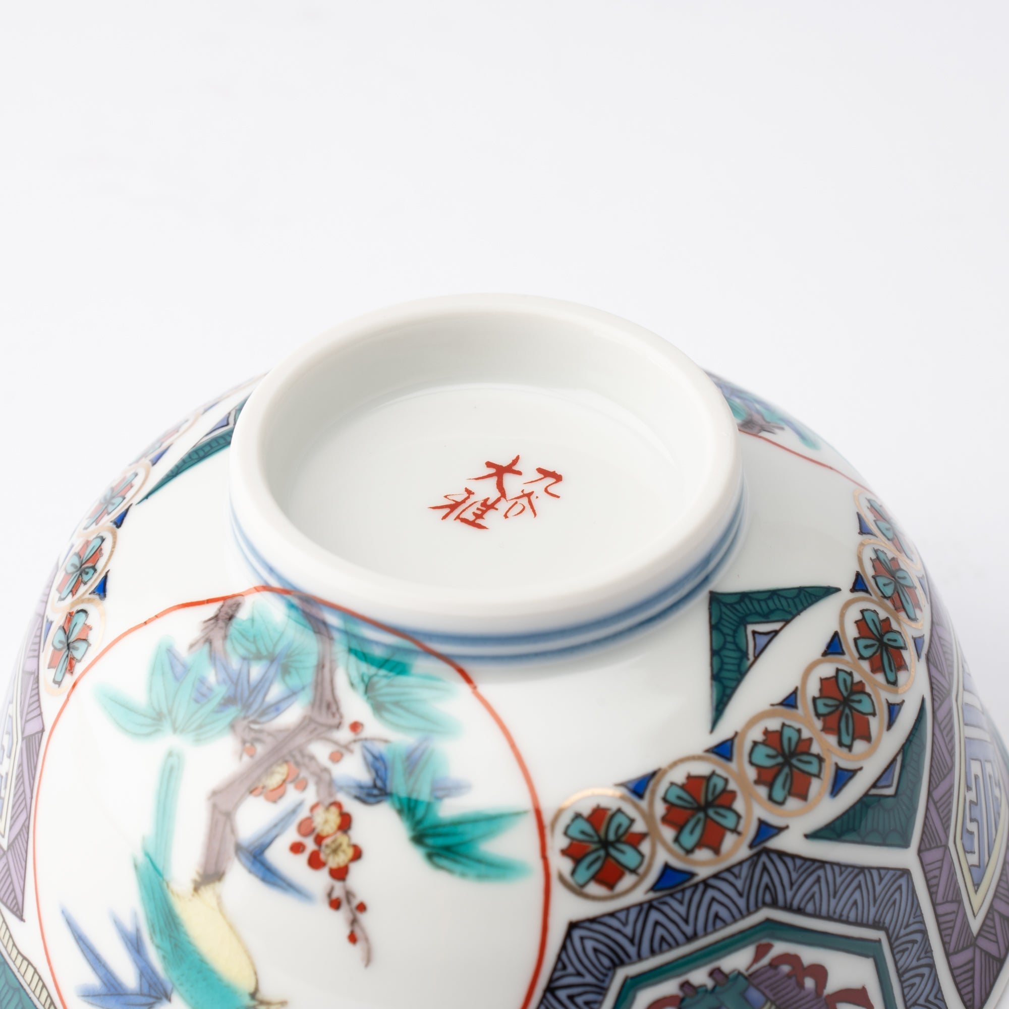 Ko - Kutani Style Bird Kutani Japanese Rice Bowl - MUSUBI KILN - Quality Japanese Tableware and Gift