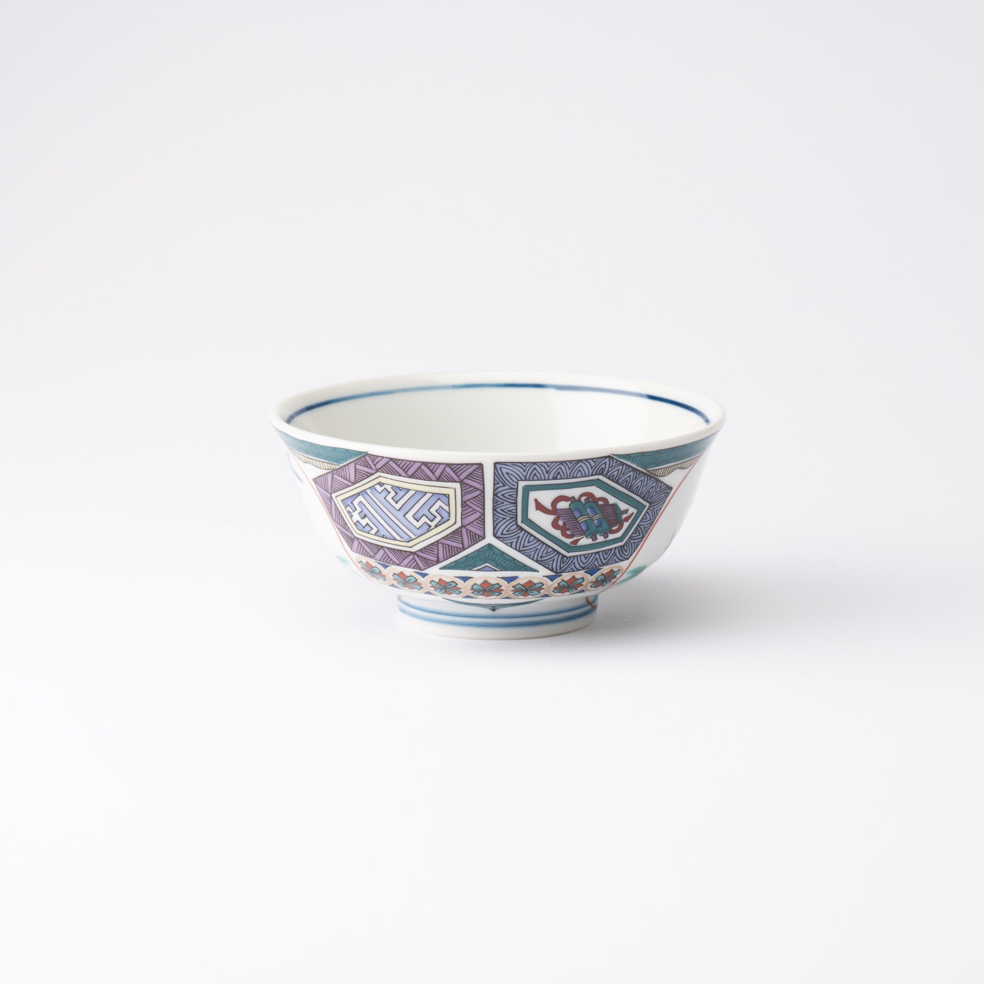Ko - Kutani Style Bird Kutani Japanese Rice Bowl - MUSUBI KILN - Quality Japanese Tableware and Gift