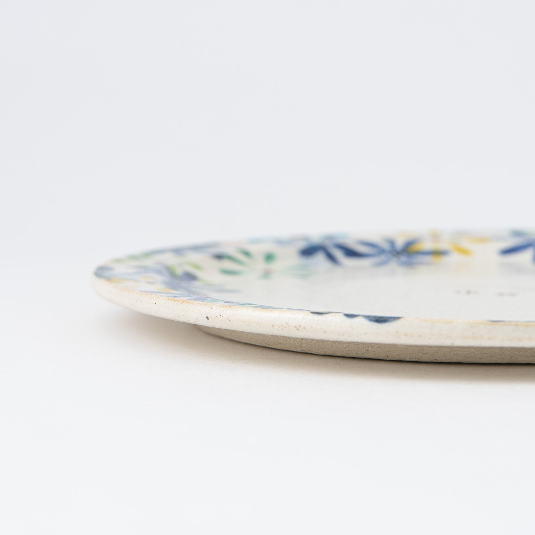 Kokuzou Kiln Flower Party Blue Kutani Round Plate 9.8in - MUSUBI KILN - Quality Japanese Tableware and Gift