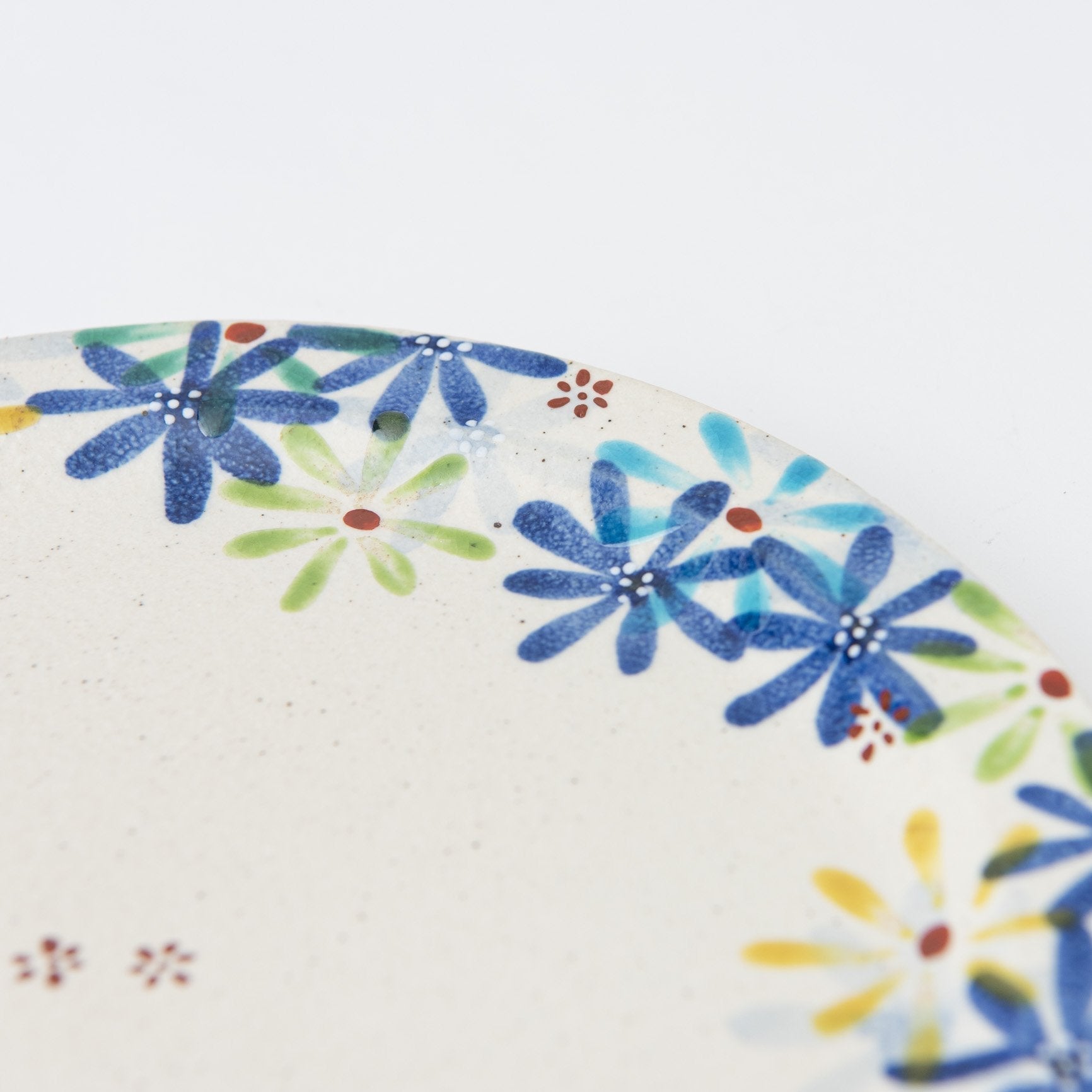 Kokuzou Kiln Flower Party Blue Kutani Round Plate 9.8in - MUSUBI KILN - Quality Japanese Tableware and Gift