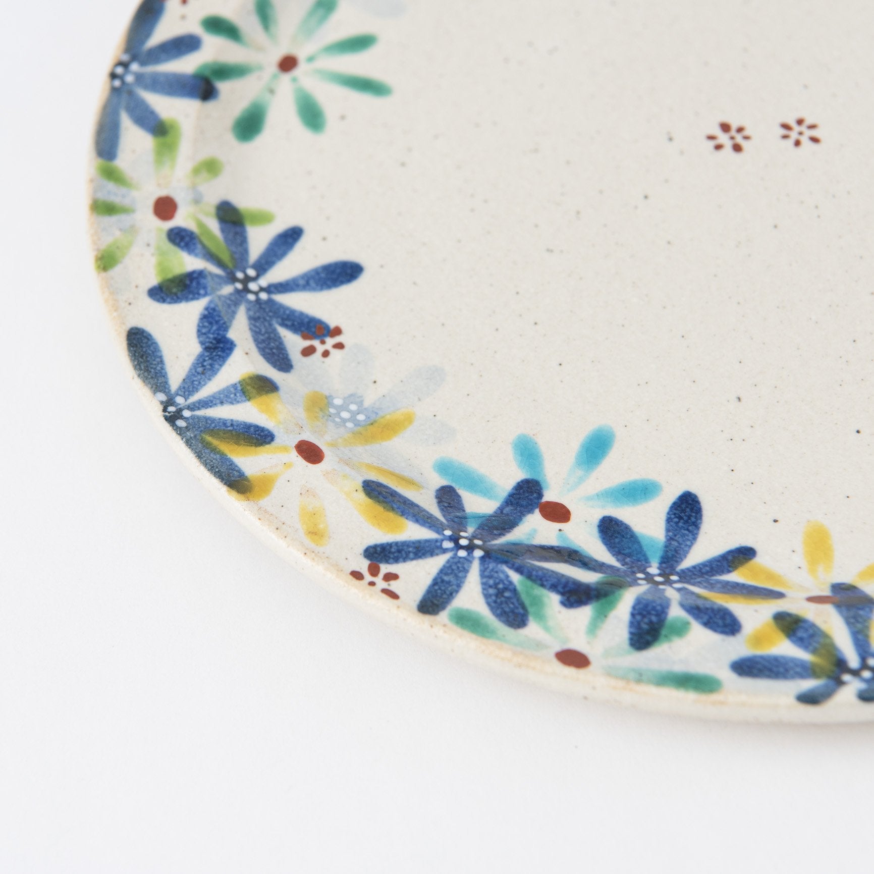 Kokuzou Kiln Flower Party Blue Kutani Round Plate 9.8in - MUSUBI KILN - Quality Japanese Tableware and Gift