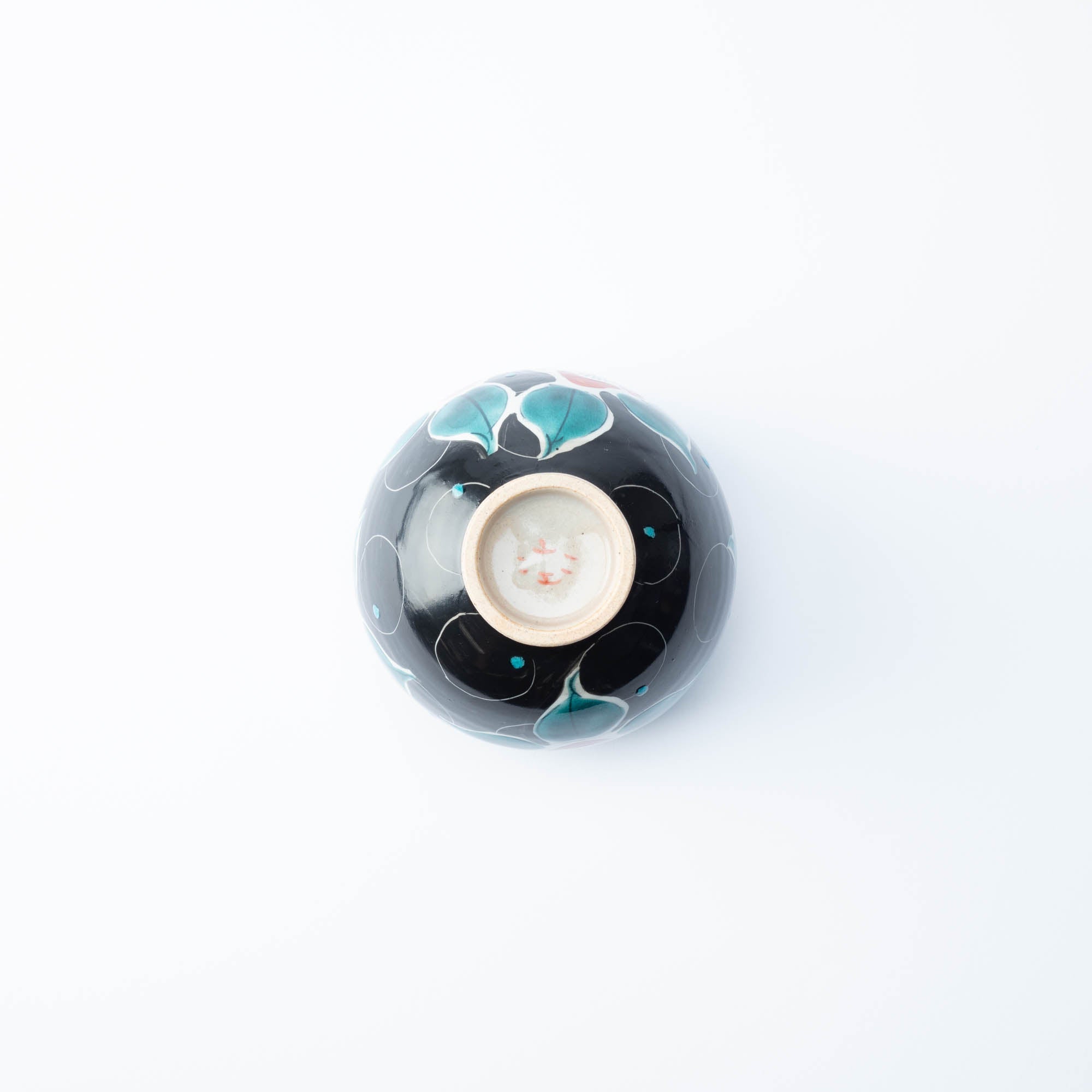Kokuzou Kiln Painted Camellia Kutani Yunomi Japanese Teacup - MUSUBI KILN - Quality Japanese Tableware and Gift