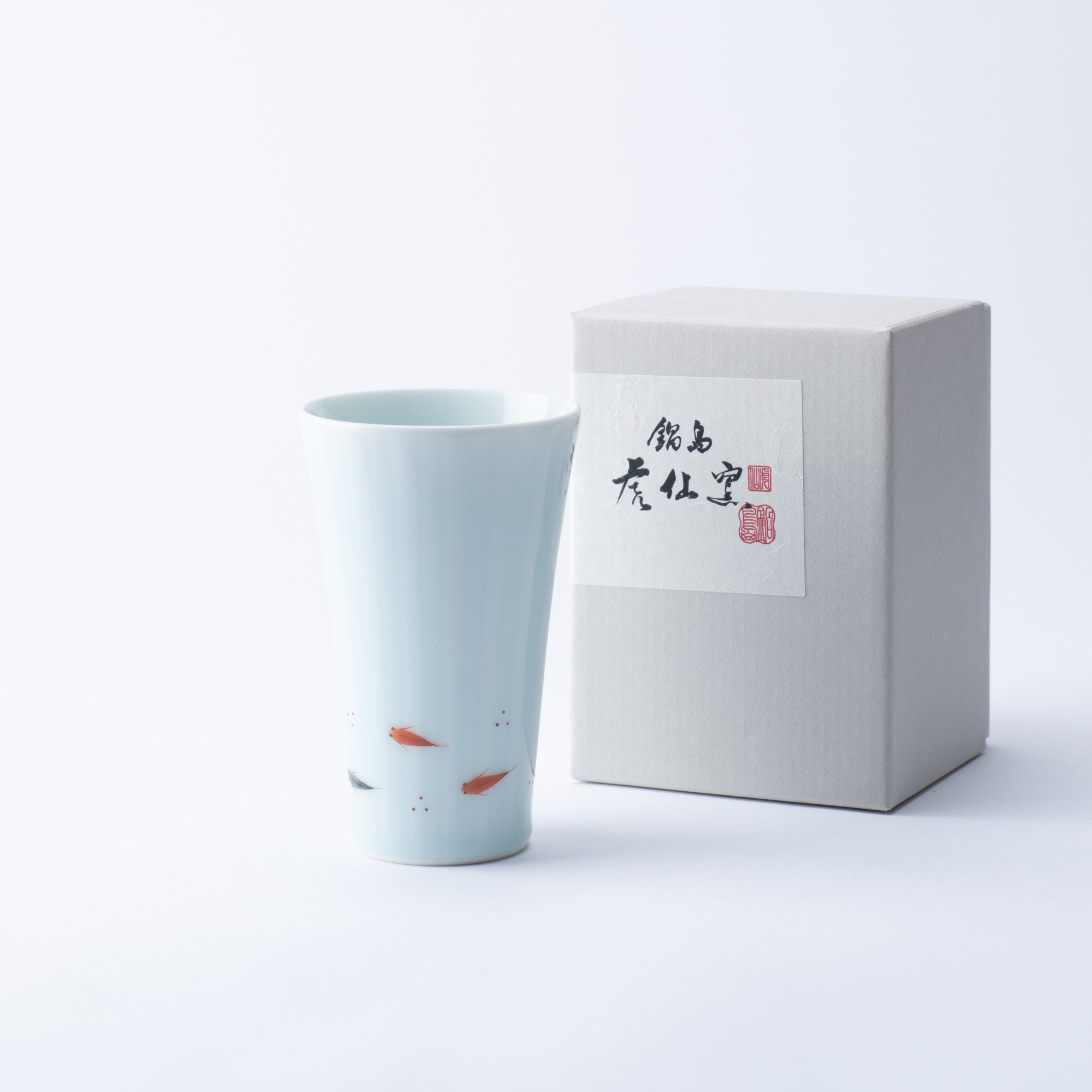 Kosen Kiln Medaka Rice Fish Imari Nabeshima Ware Tumbler - MUSUBI KILN - Quality Japanese Tableware and Gift