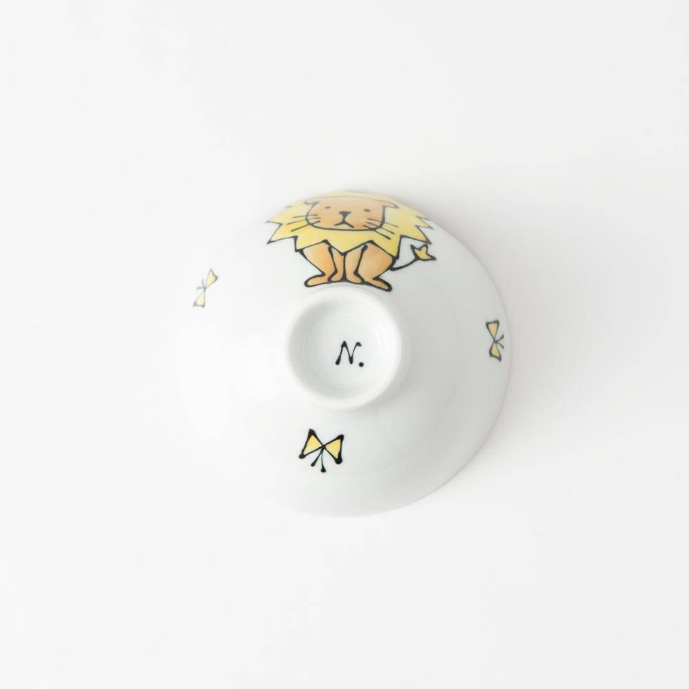 Lion Hasami Wave Japanese Rice Bowl S - MUSUBI KILN - Quality Japanese Tableware and Gift