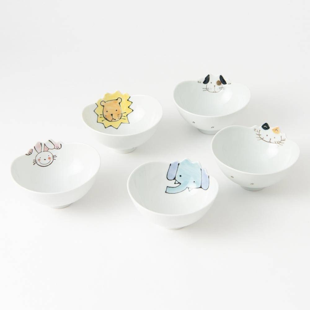 Lion Hasami Wave Japanese Rice Bowl S - MUSUBI KILN - Quality Japanese Tableware and Gift