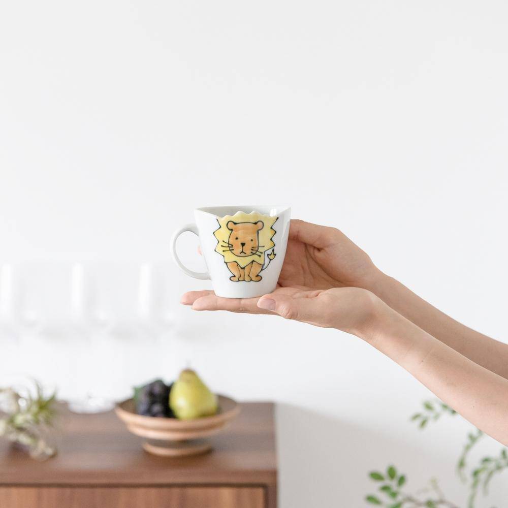 Lion Hasami Wave Mug - MUSUBI KILN - Quality Japanese Tableware and Gift
