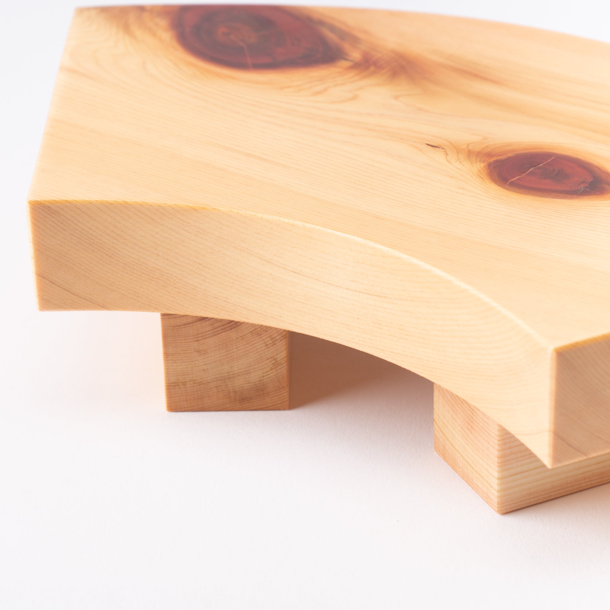Miyabi Urushi Fan Shape Kiso Woodwork Sushi Plate 10.2in - MUSUBI KILN - Quality Japanese Tableware and Gift