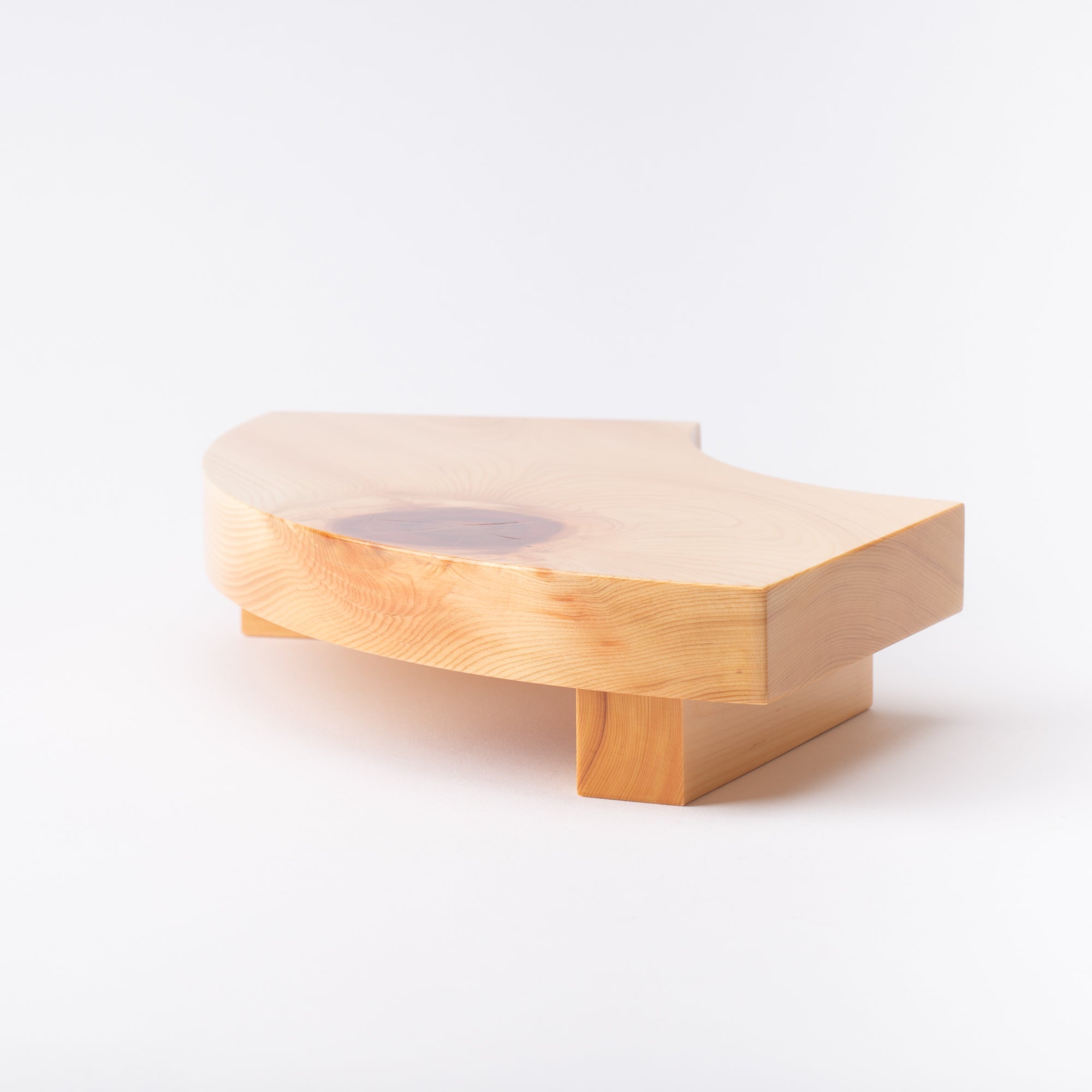 Miyabi Urushi Fan Shape Kiso Woodwork Sushi Plate 13.8in - MUSUBI KILN - Quality Japanese Tableware and Gift