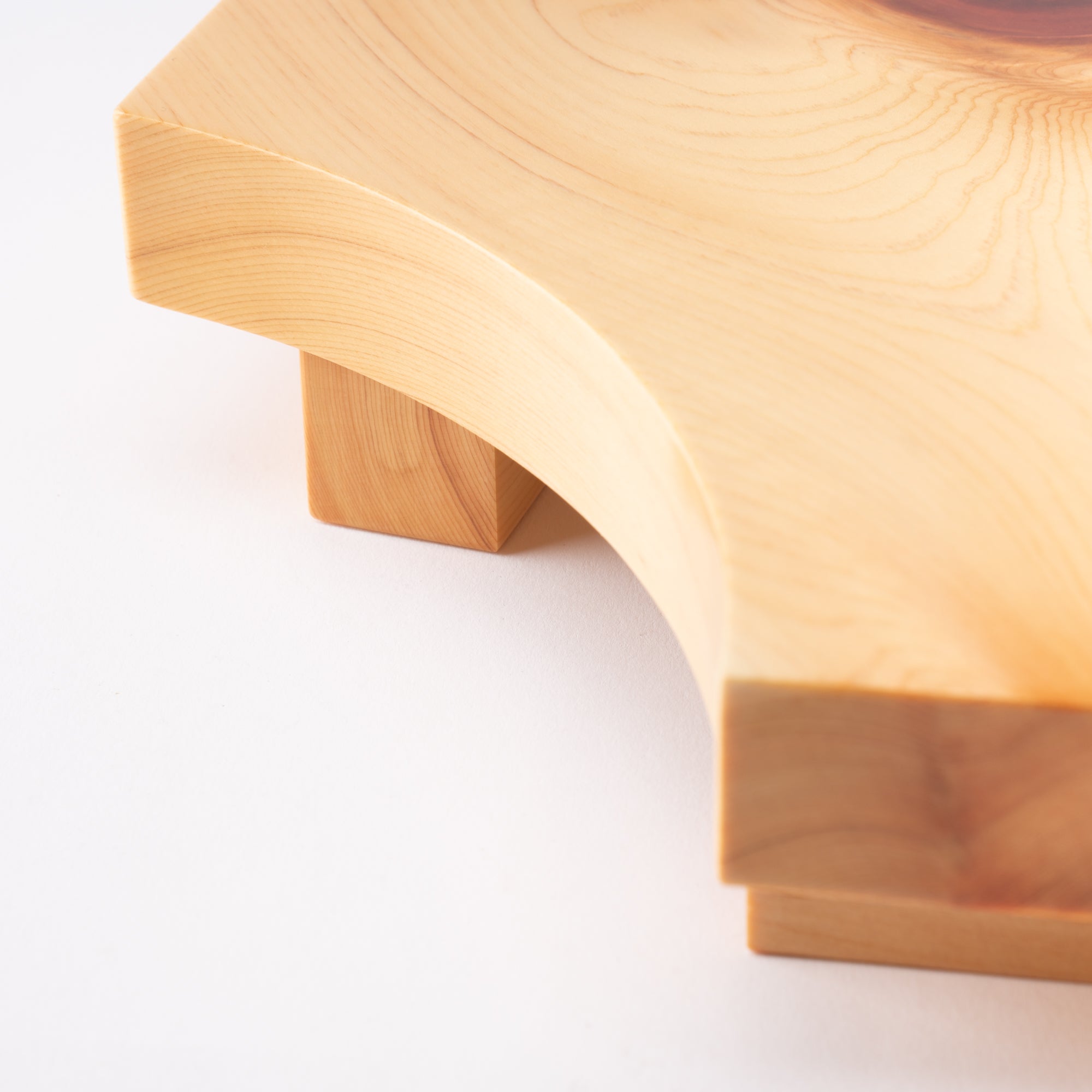 Miyabi Urushi Fan Shape Kiso Woodwork Sushi Plate 13.8in - MUSUBI KILN - Quality Japanese Tableware and Gift