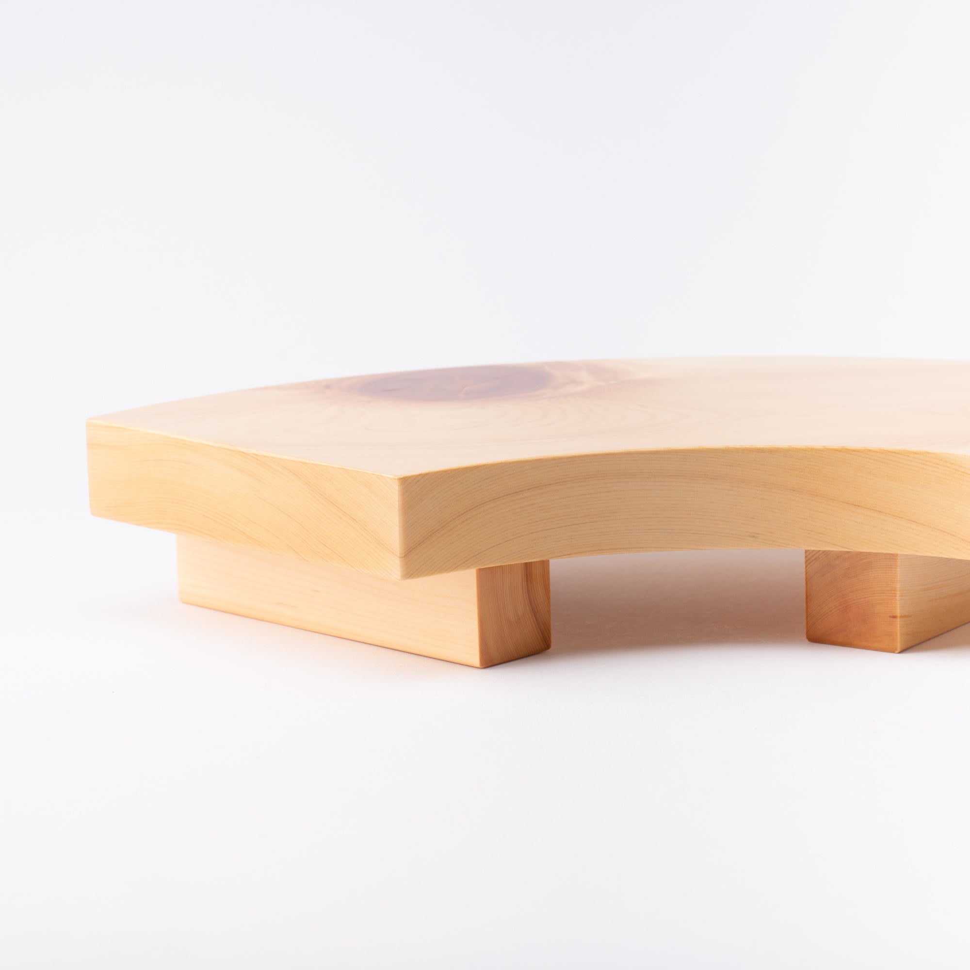 Miyabi Urushi Fan Shape Kiso Woodwork Sushi Plate 13.8in - MUSUBI KILN - Quality Japanese Tableware and Gift