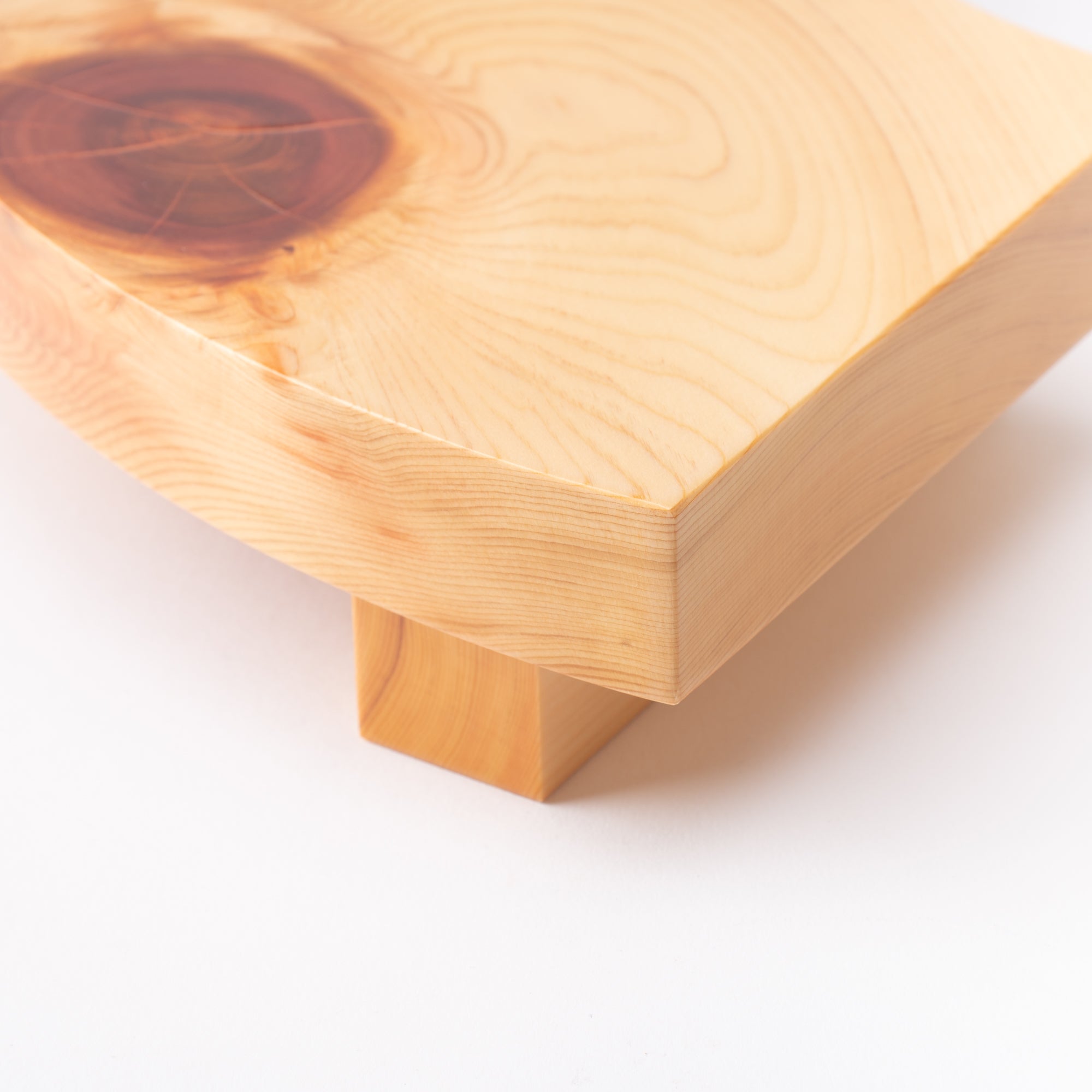 Miyabi Urushi Fan Shape Kiso Woodwork Sushi Plate 13.8in - MUSUBI KILN - Quality Japanese Tableware and Gift