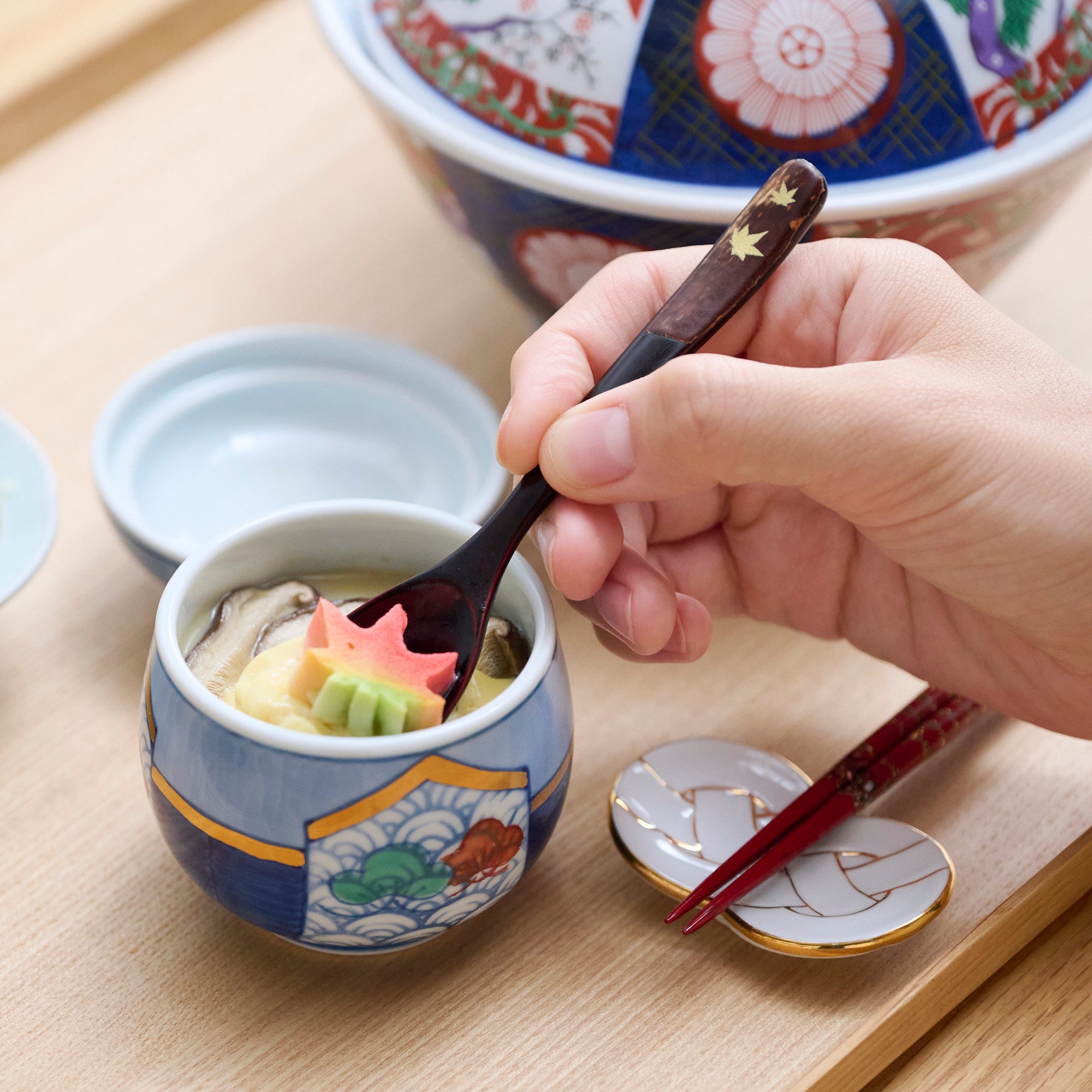 Golden Maple Leaf Dessert Spoon