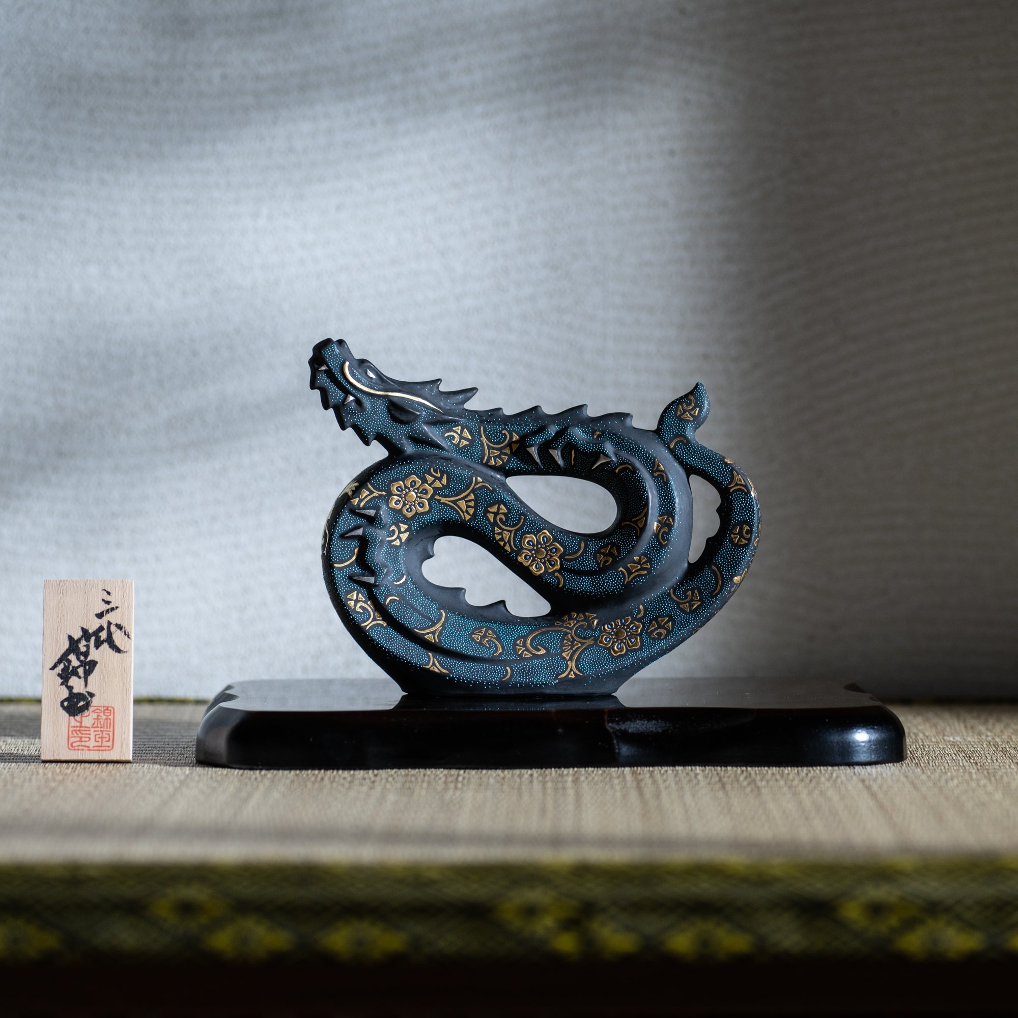 Nakada Kingyoku Blue Morikin Aochibu Dragon - MUSUBI KILN - Quality Japanese Tableware and Gift