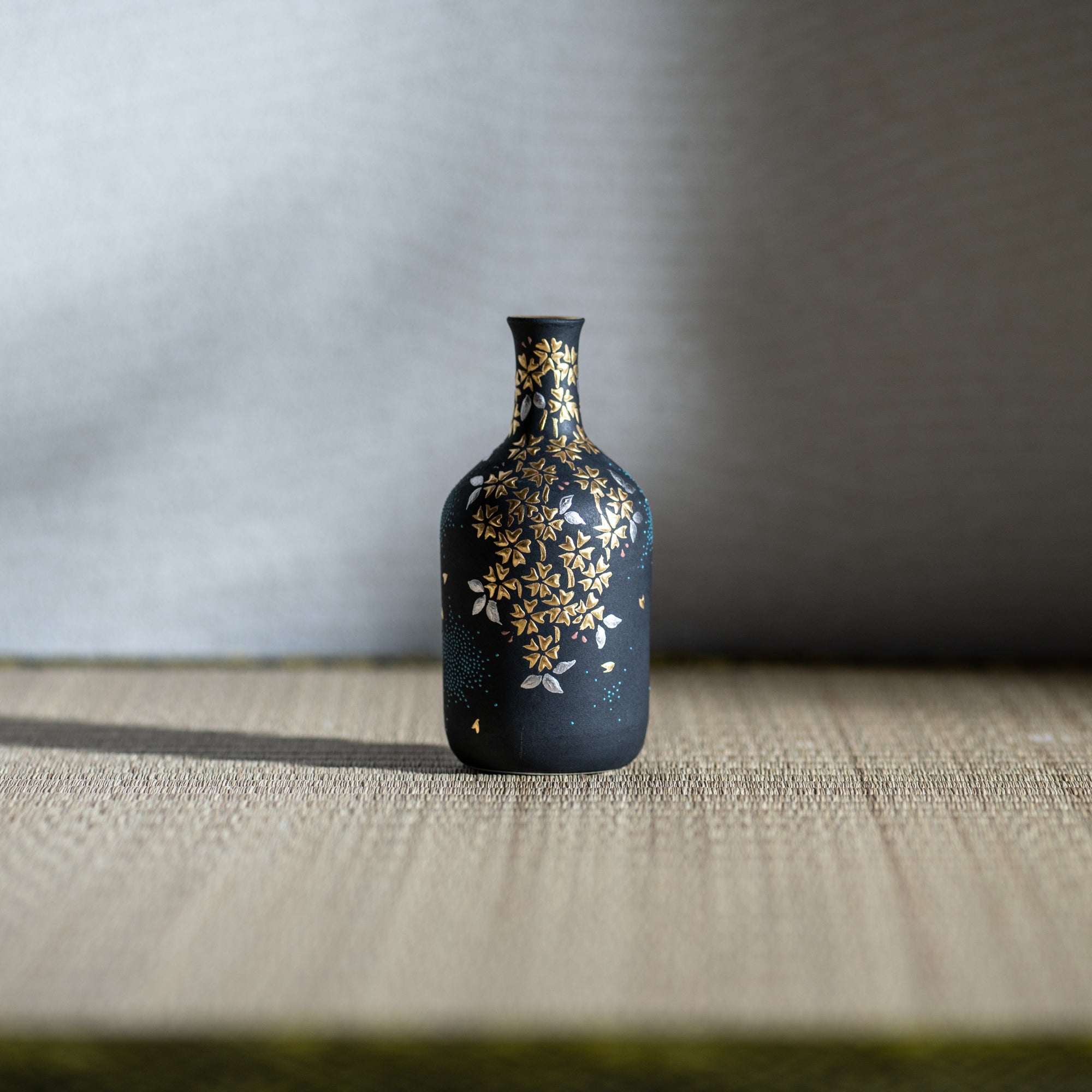 Nakada Kingyoku Morikin Sakura Aochibu Bottle Vase - MUSUBI KILN - Quality Japanese Tableware and Gift